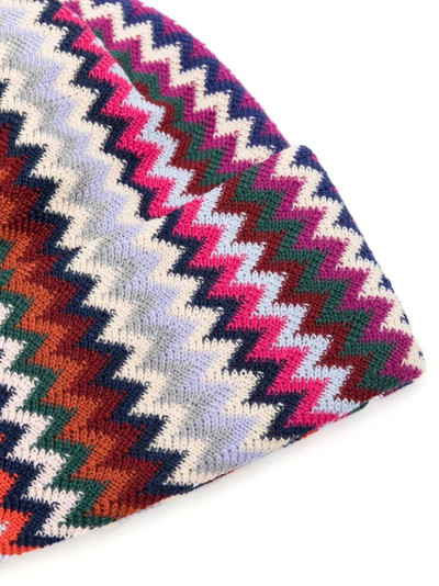 Missoni zigzag-embroidery wool-blend beanie outlook