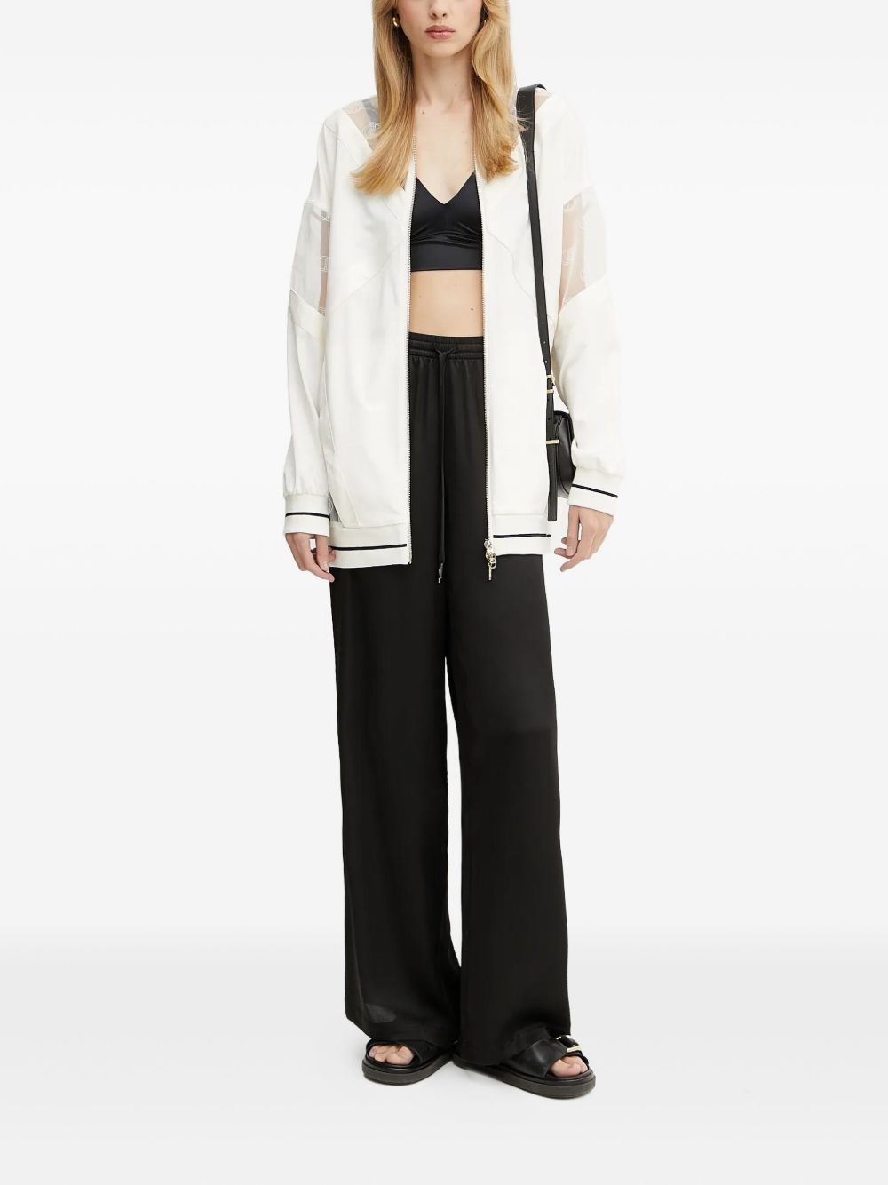 drawstring wide-leg trousers - 2