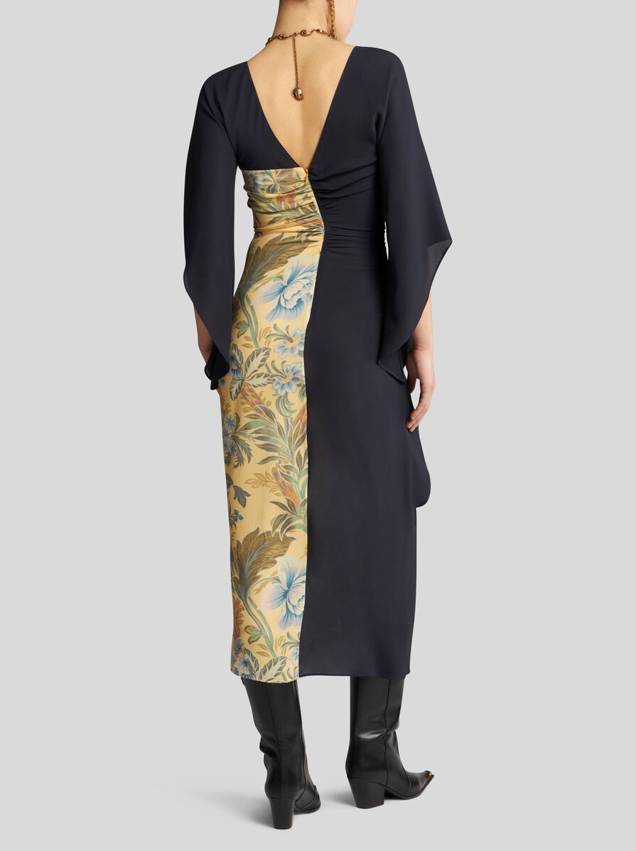 MIDI DRESS WITH PLACED FLORAL PRINT - 4