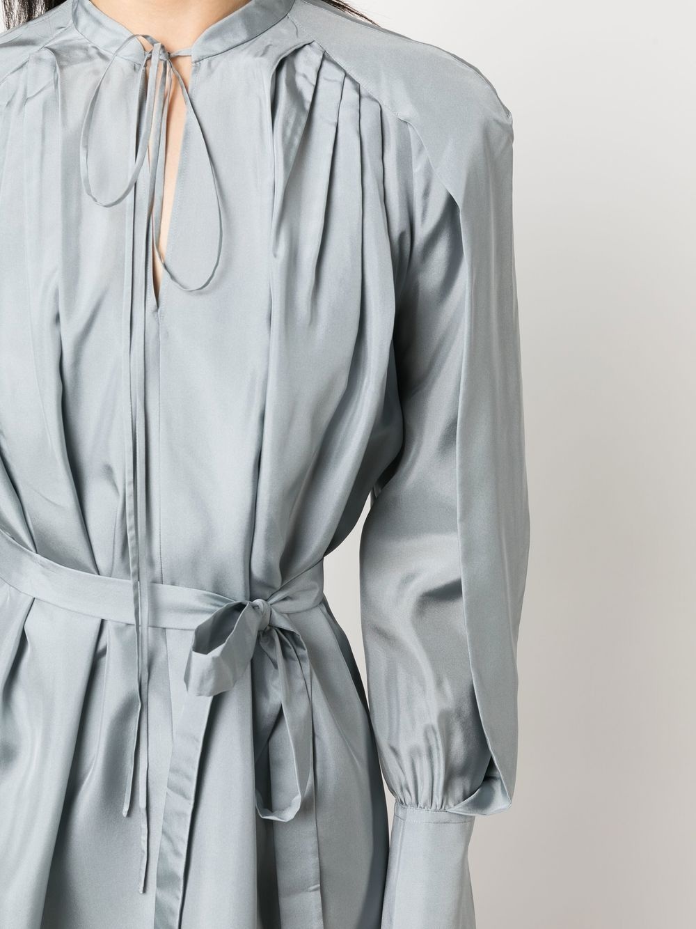 long-sleeve silk dress - 5