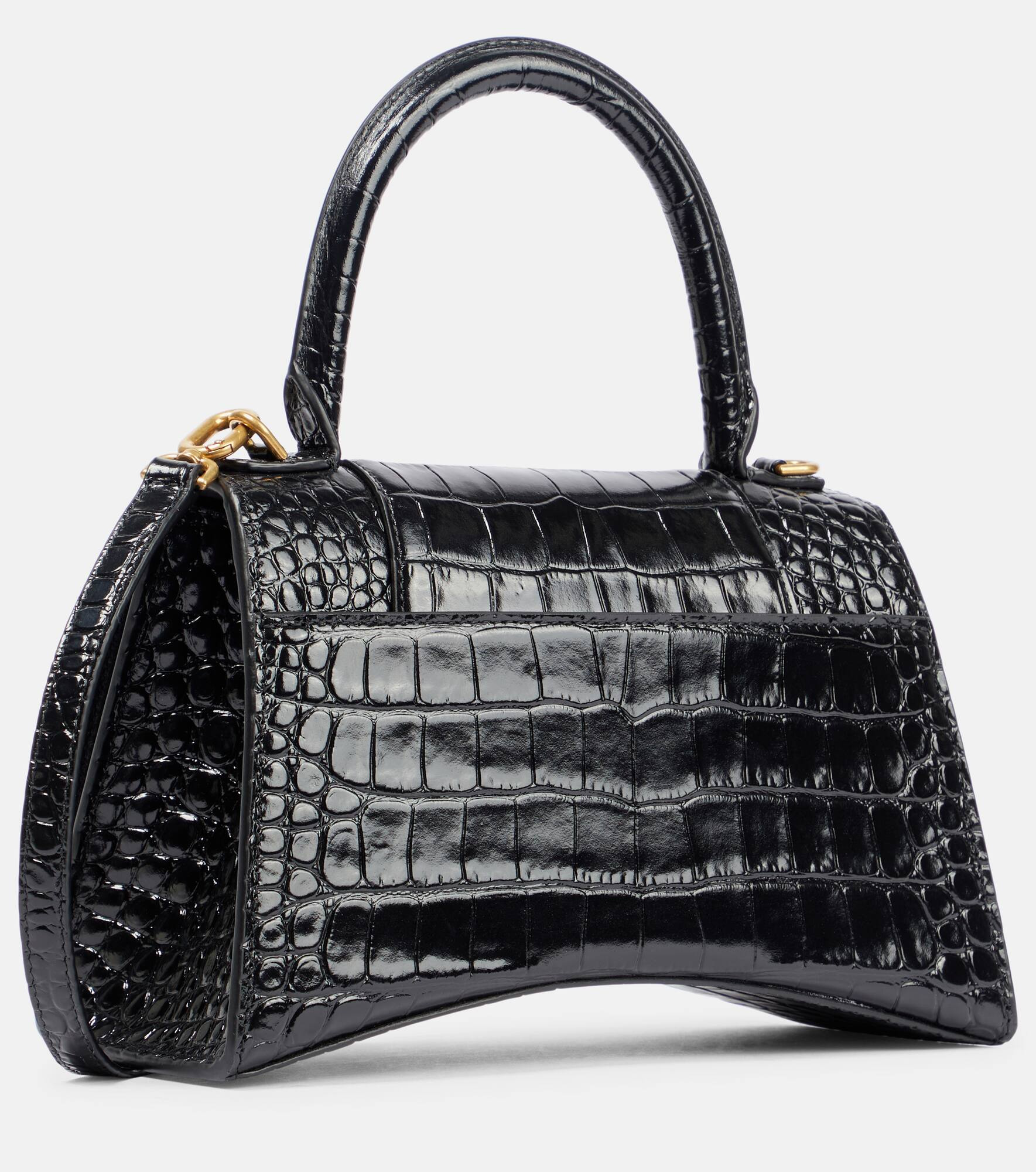 Hourglass XS croc-effect leather crossbody bag - 4