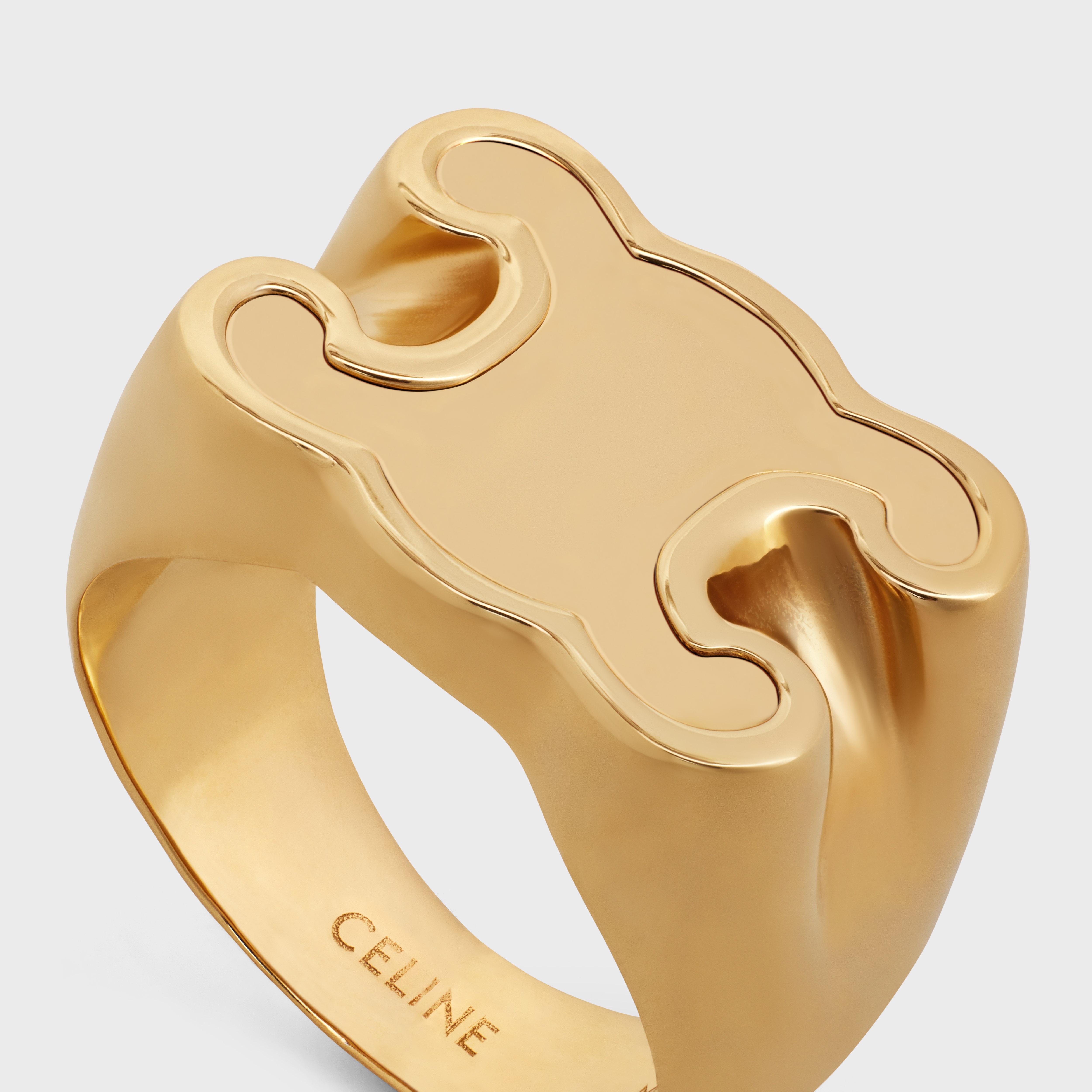 Triomphe Chevalière Ring in Brass with Gold Finish - 4