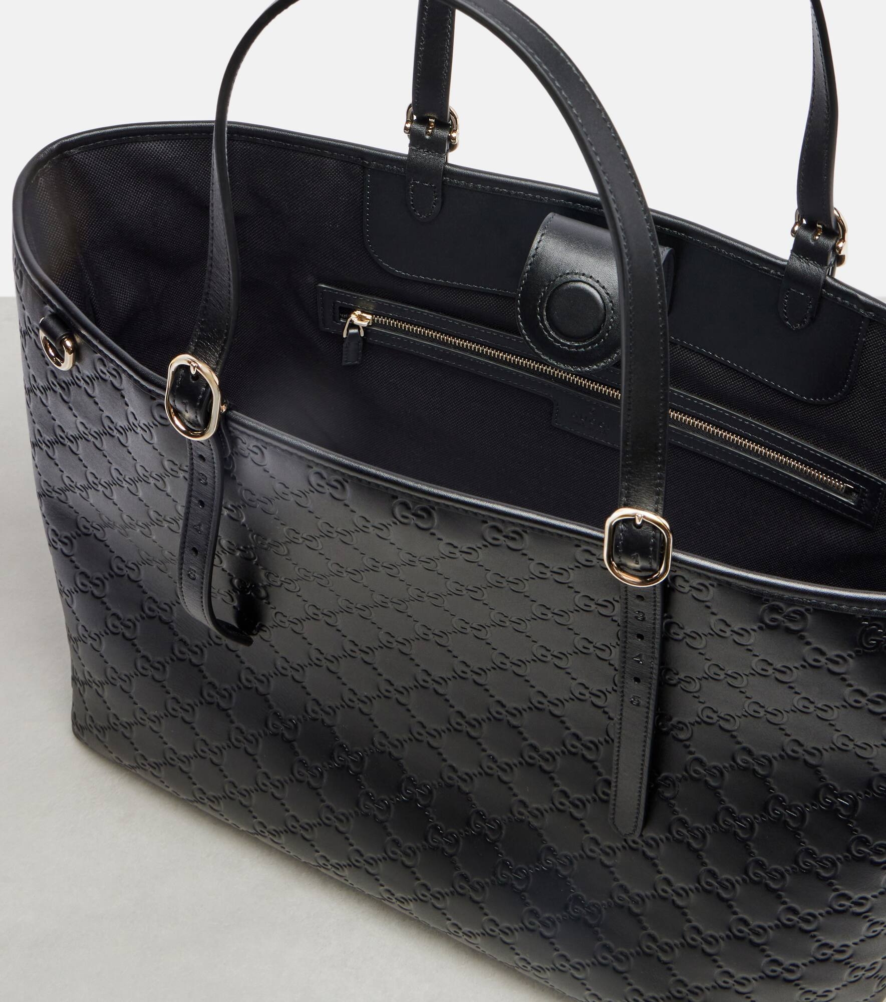 GG Emblem Large leather tote bag - 3