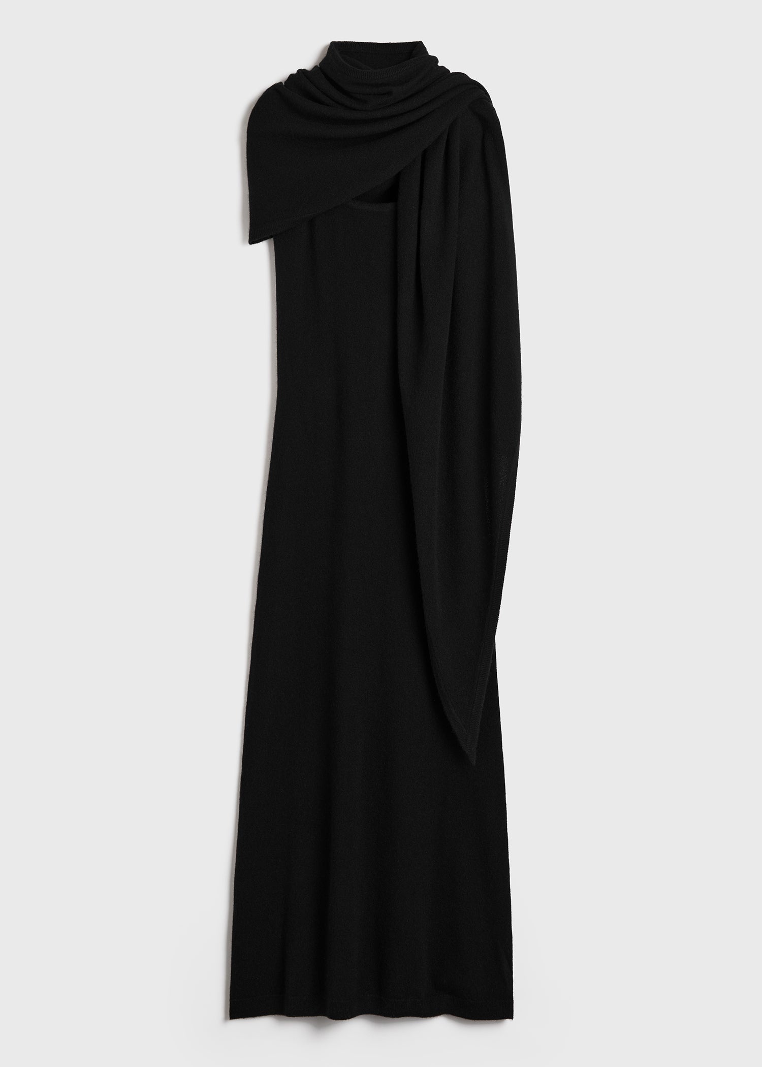 Cashmere shawl dress black - 1
