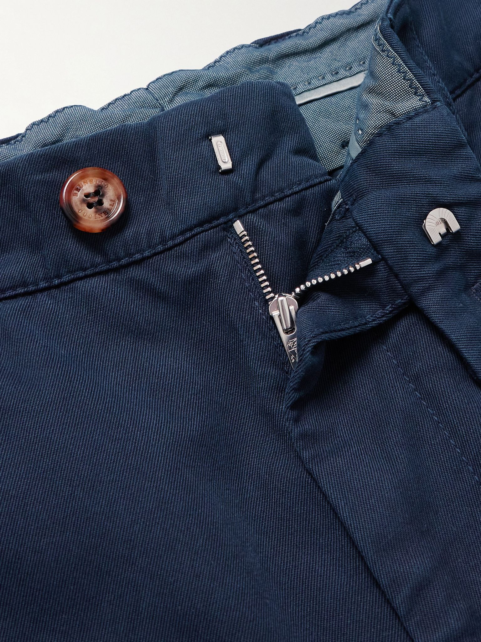 Straight-Leg Cotton-Gabardine Cargo Trousers Blue - 6