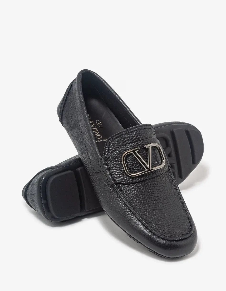 Valentino Black VLogo Driving Shoes - 2