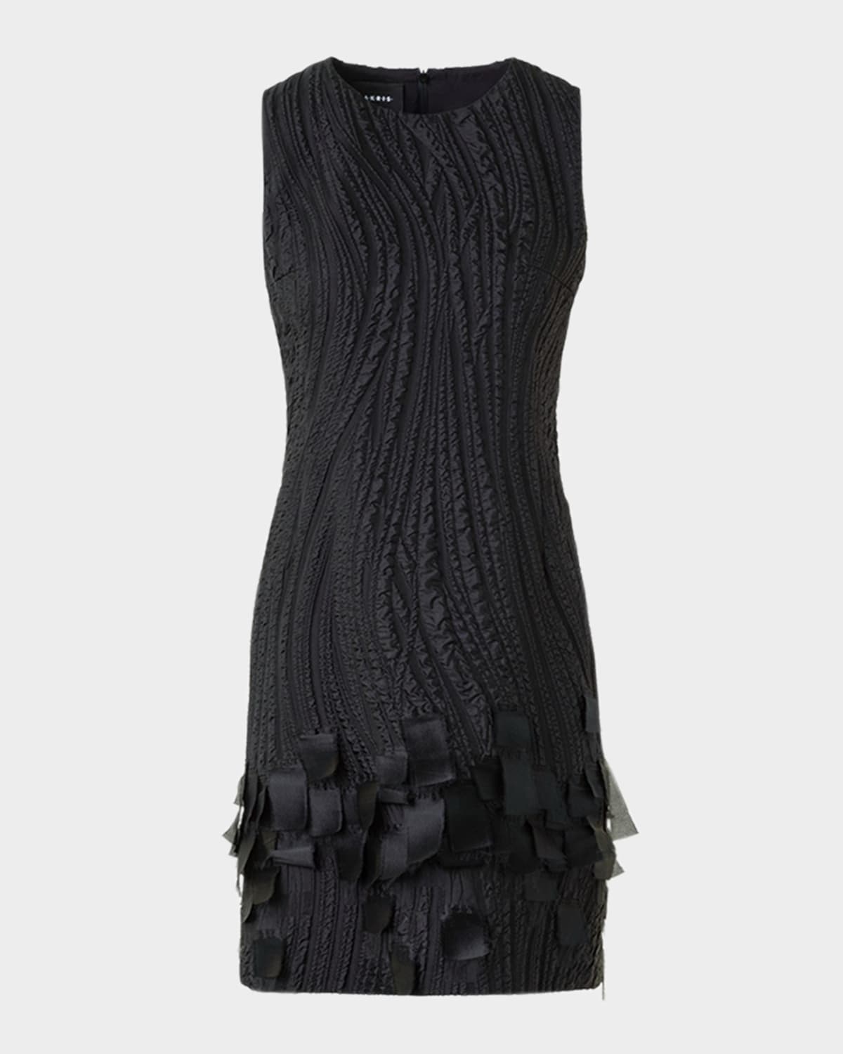 Waves And Ribbons Jacquard Sleeveless Mini Dress - 1