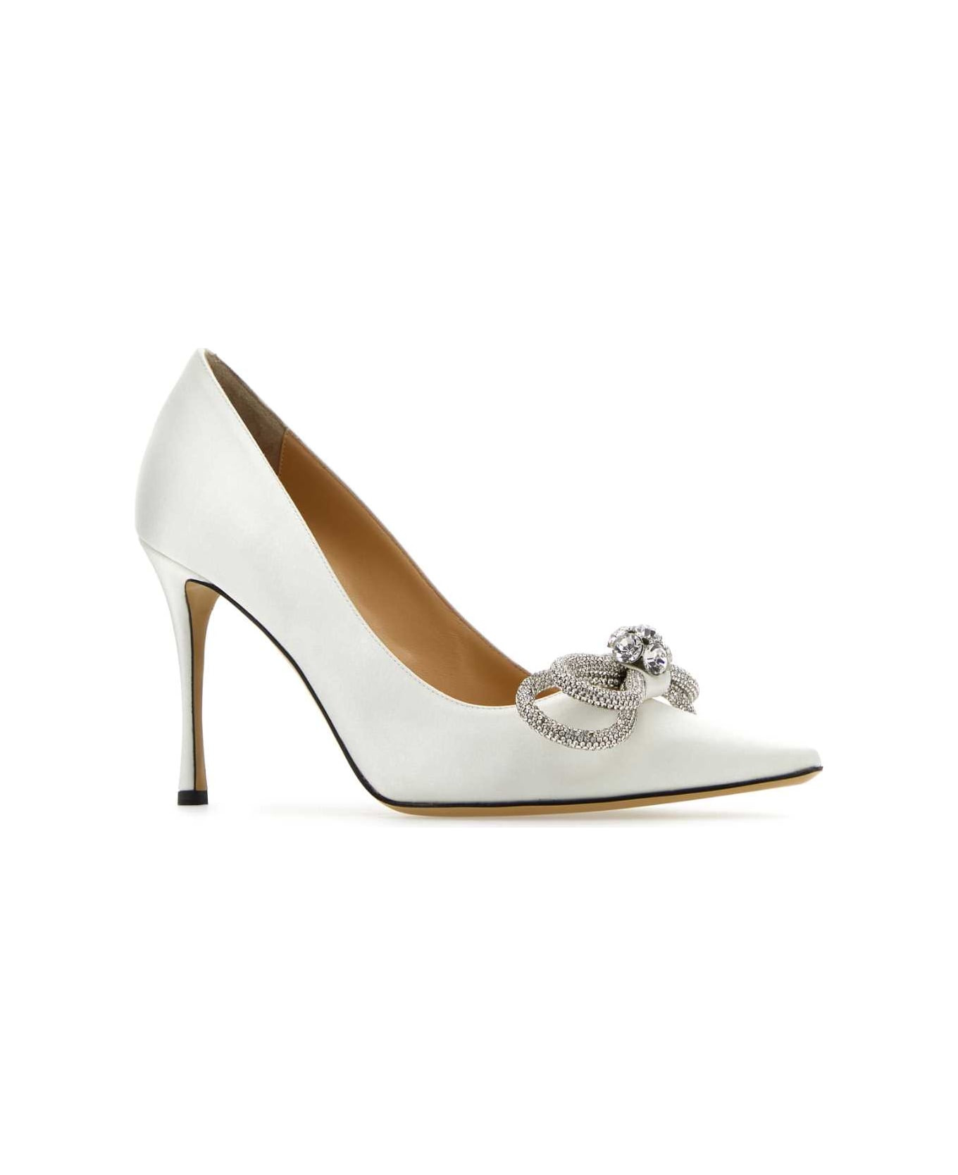 White Satin Pumps - 2