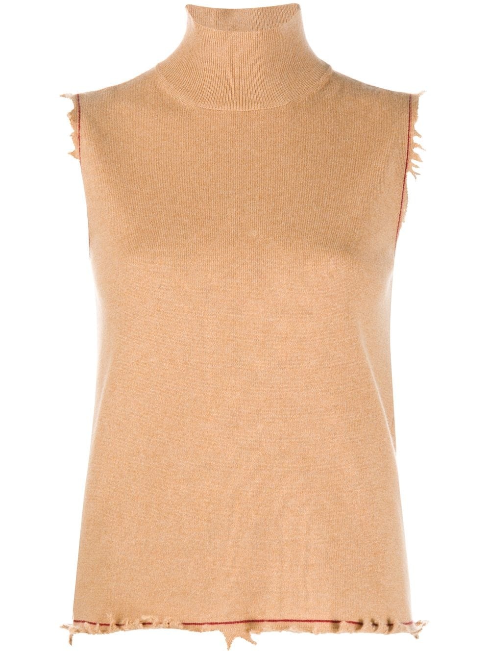 roll neck cashmere vest - 1