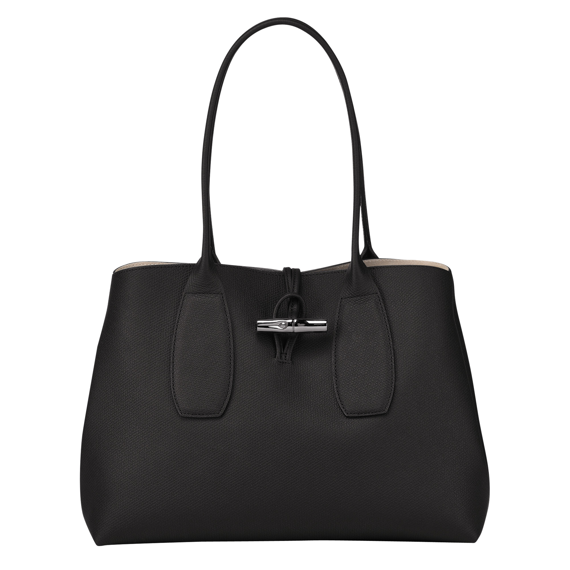 Longchamp Roseau Split Leather Tote in Gray