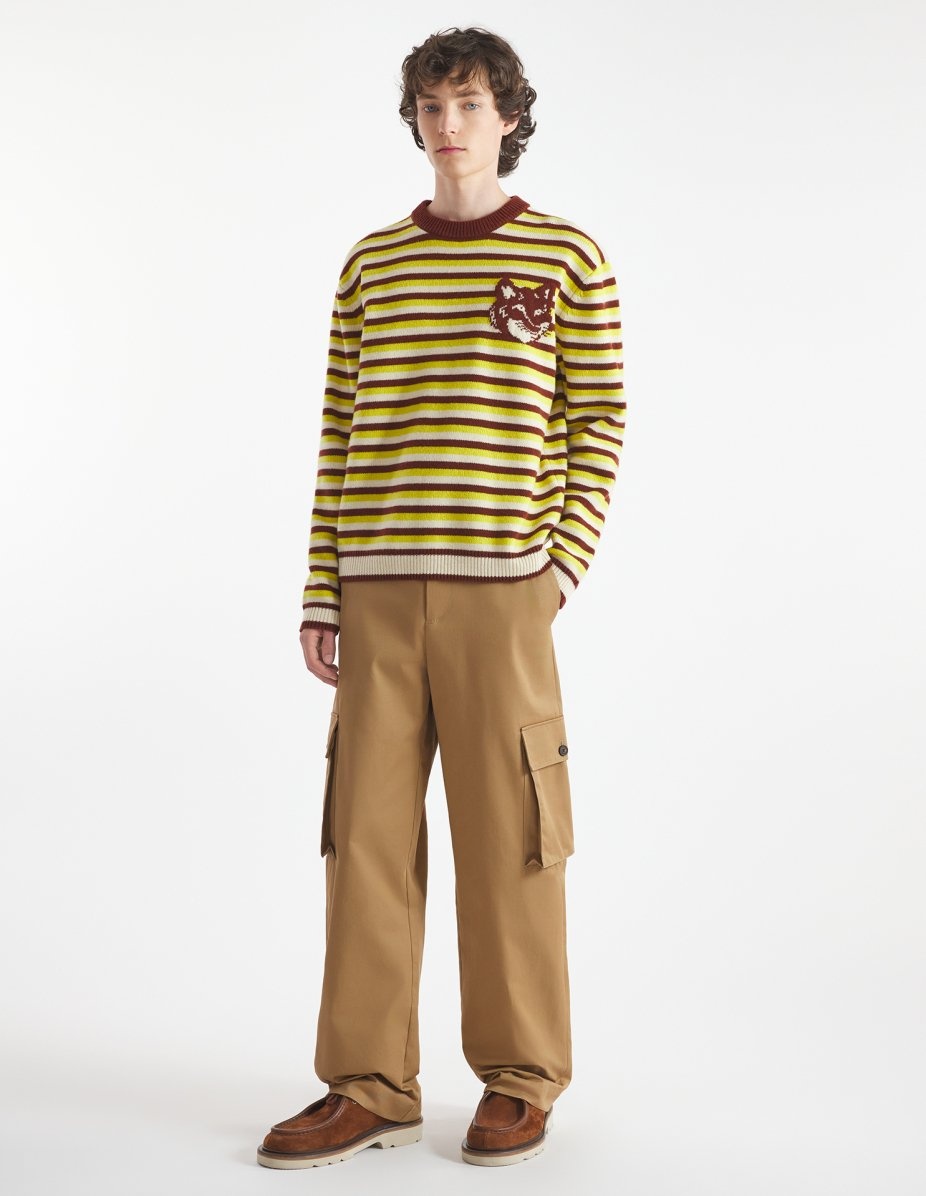 FOX HEAD INTARSIA STRIPED COMFORT JUMPER - 2