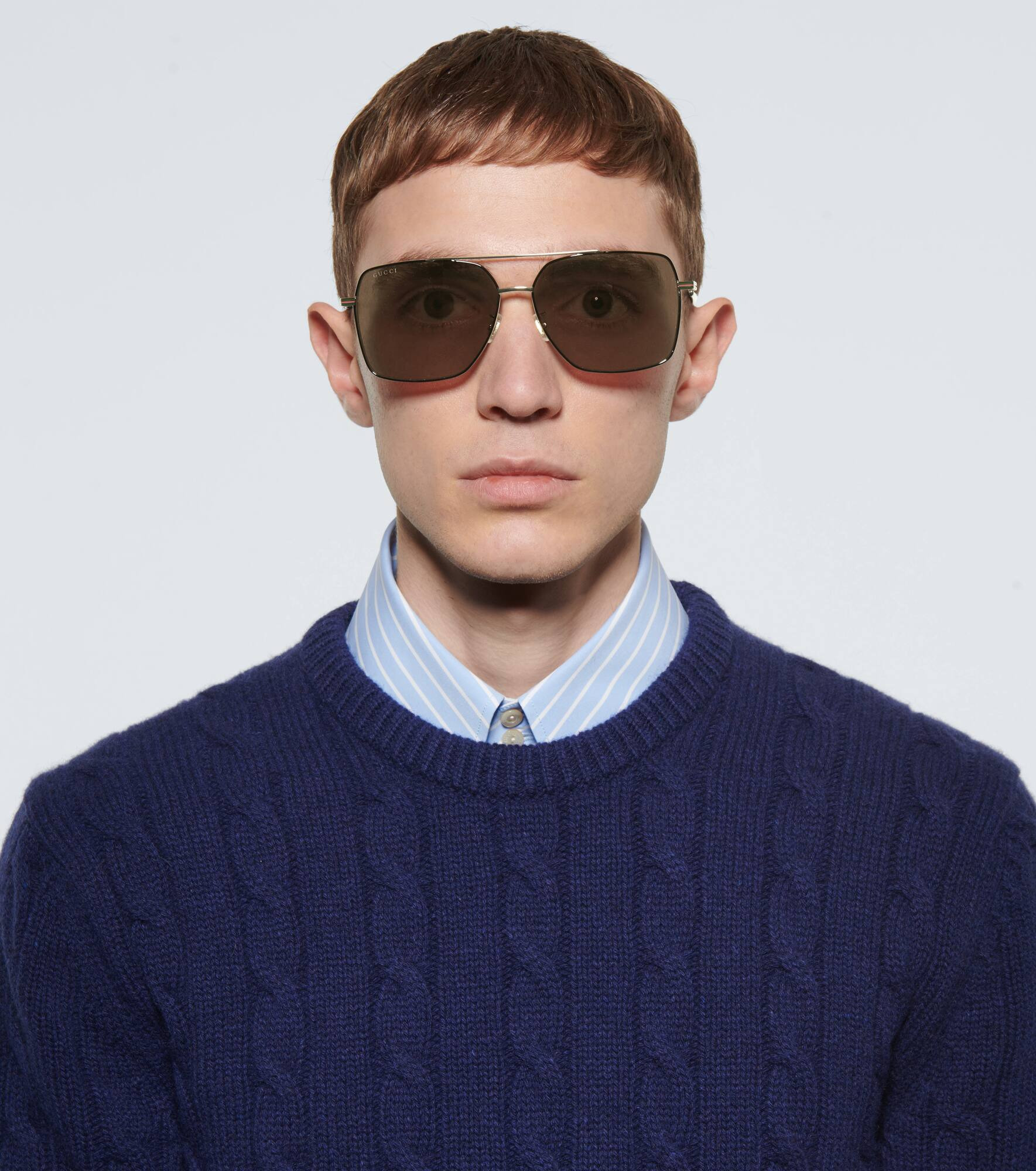 Square-frame metal sunglasses - 3