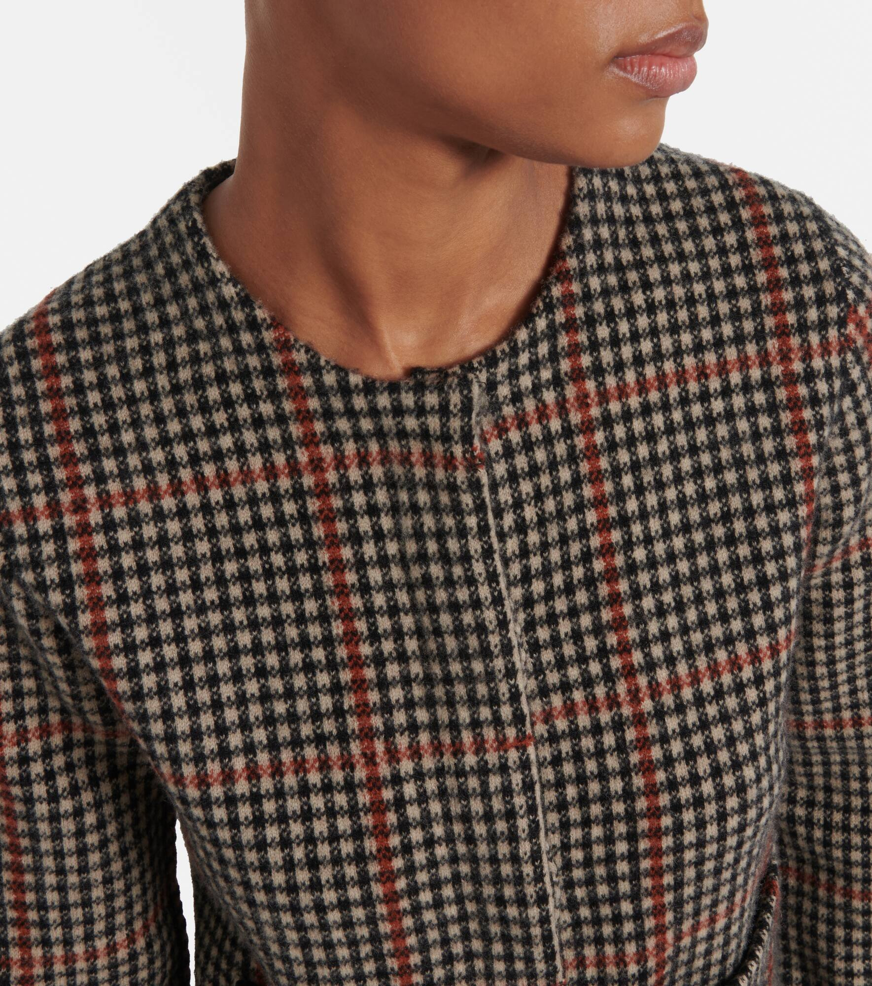 Checked wool cardigan - 4