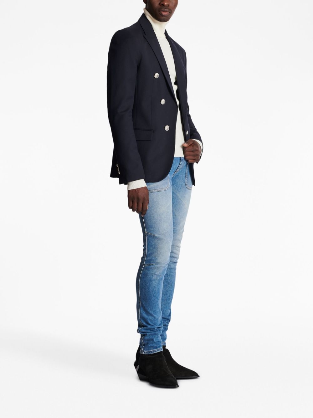 button-detailed wool blazer - 3