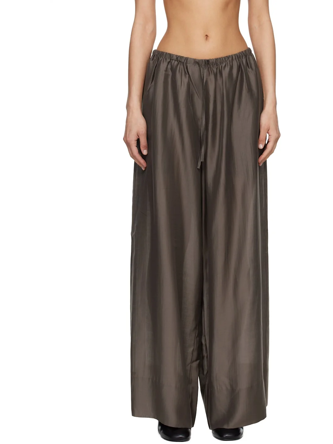 Brown Vento Wide Leg Trousers - 1