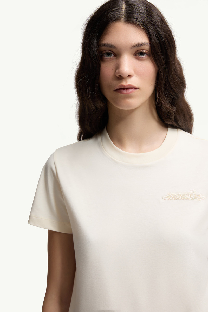 Beaded Logo Cotton T-Shirt 6