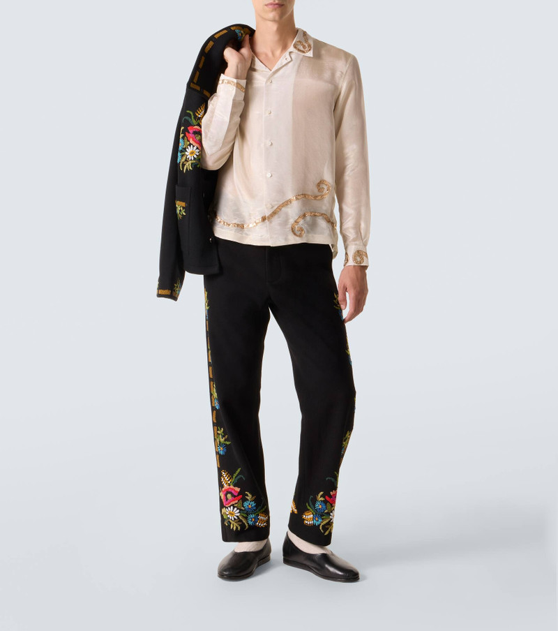 BODE Lido appliqué semi-sheer shirt outlook