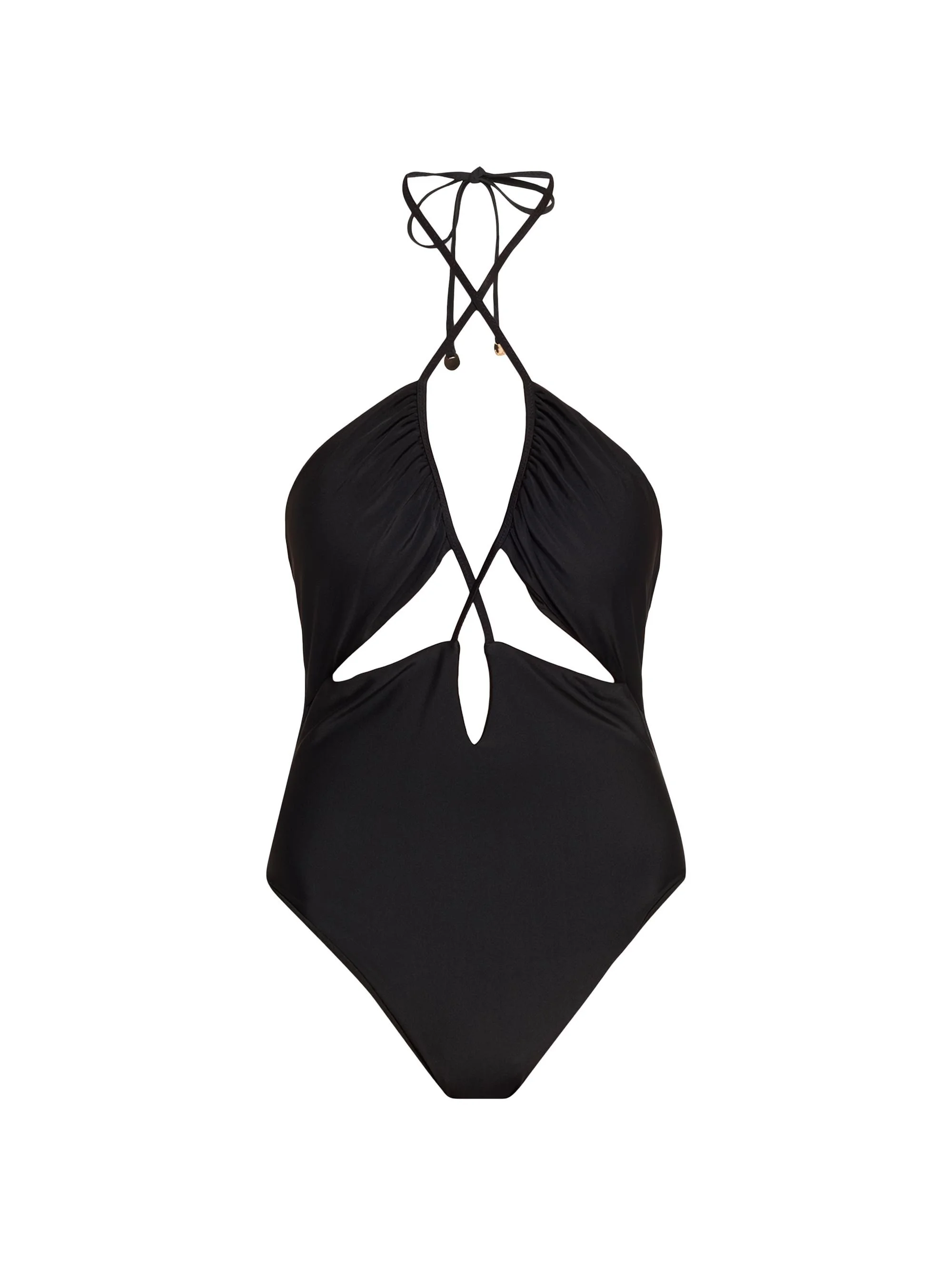 Women's Nia Halterneck One-Piece Swimsuit - Black - 1
