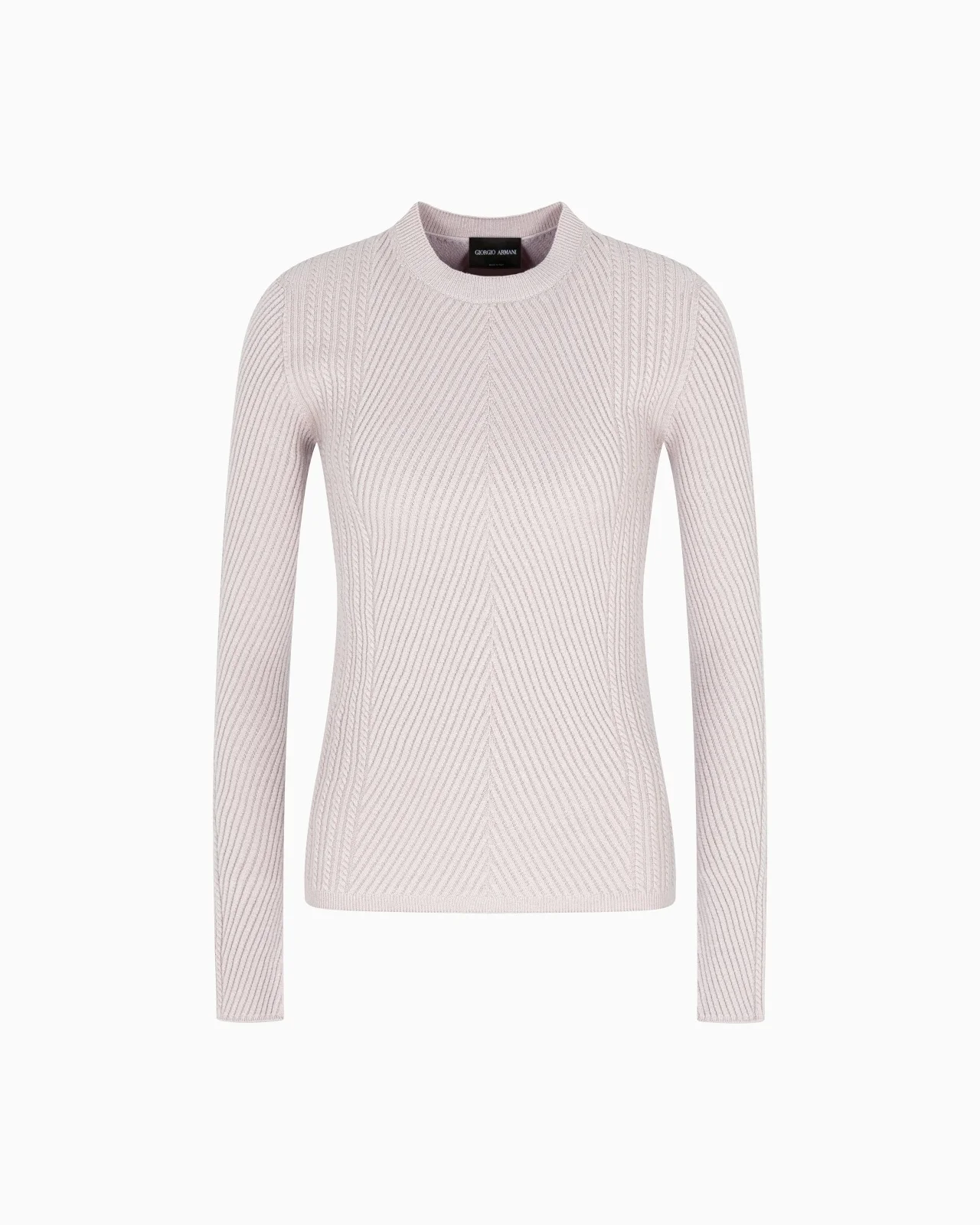 CREW-NECK RIBBED JUMPER IN VIRGIN WOOL - 1