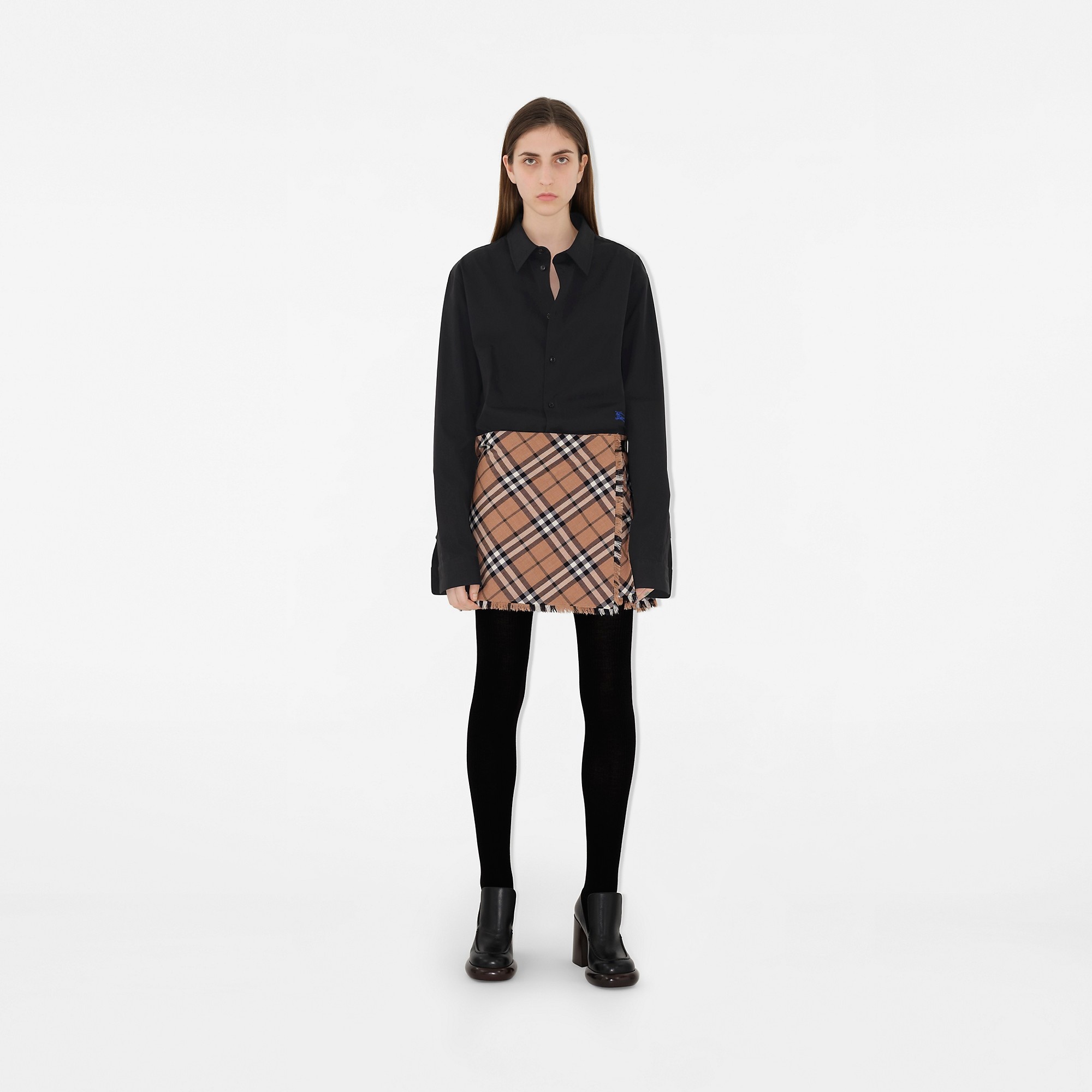 Check Wool Blend Mini Kilt - 2