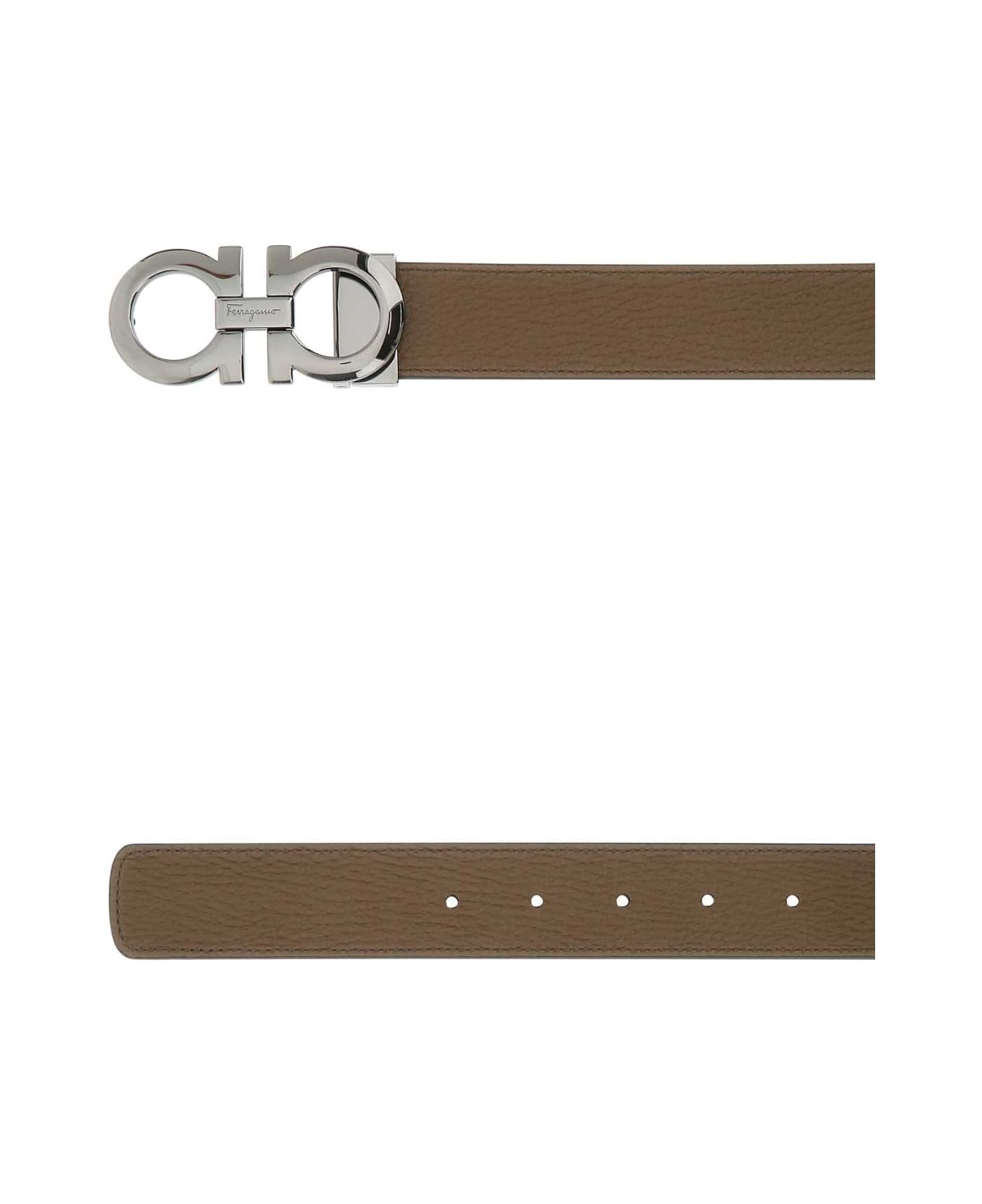 Brown Leather Reversible Belt - 2