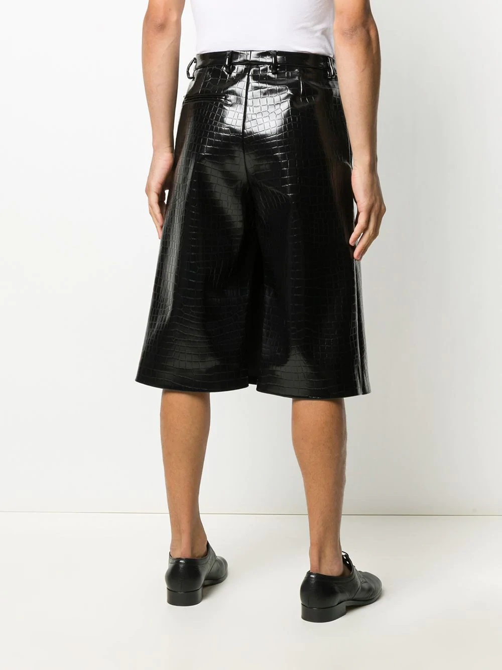 embossed crocodile-effect shorts - 4