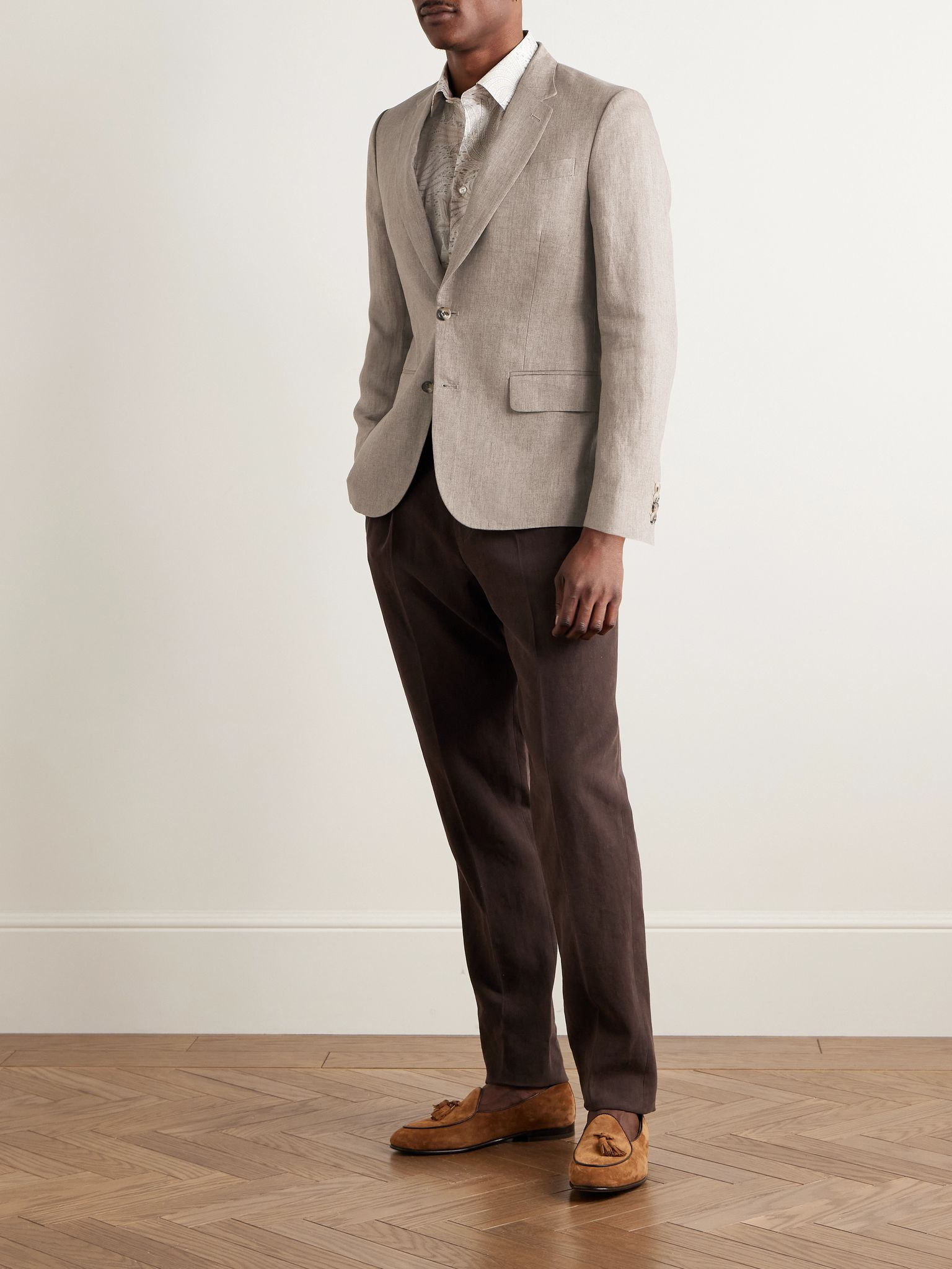 Delave Linen Blazer Mushroom - 2