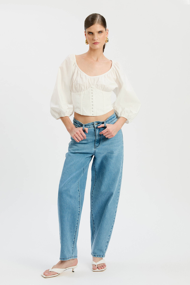 BARDOT Delphina Barrel Leg Jean In Vintage outlook