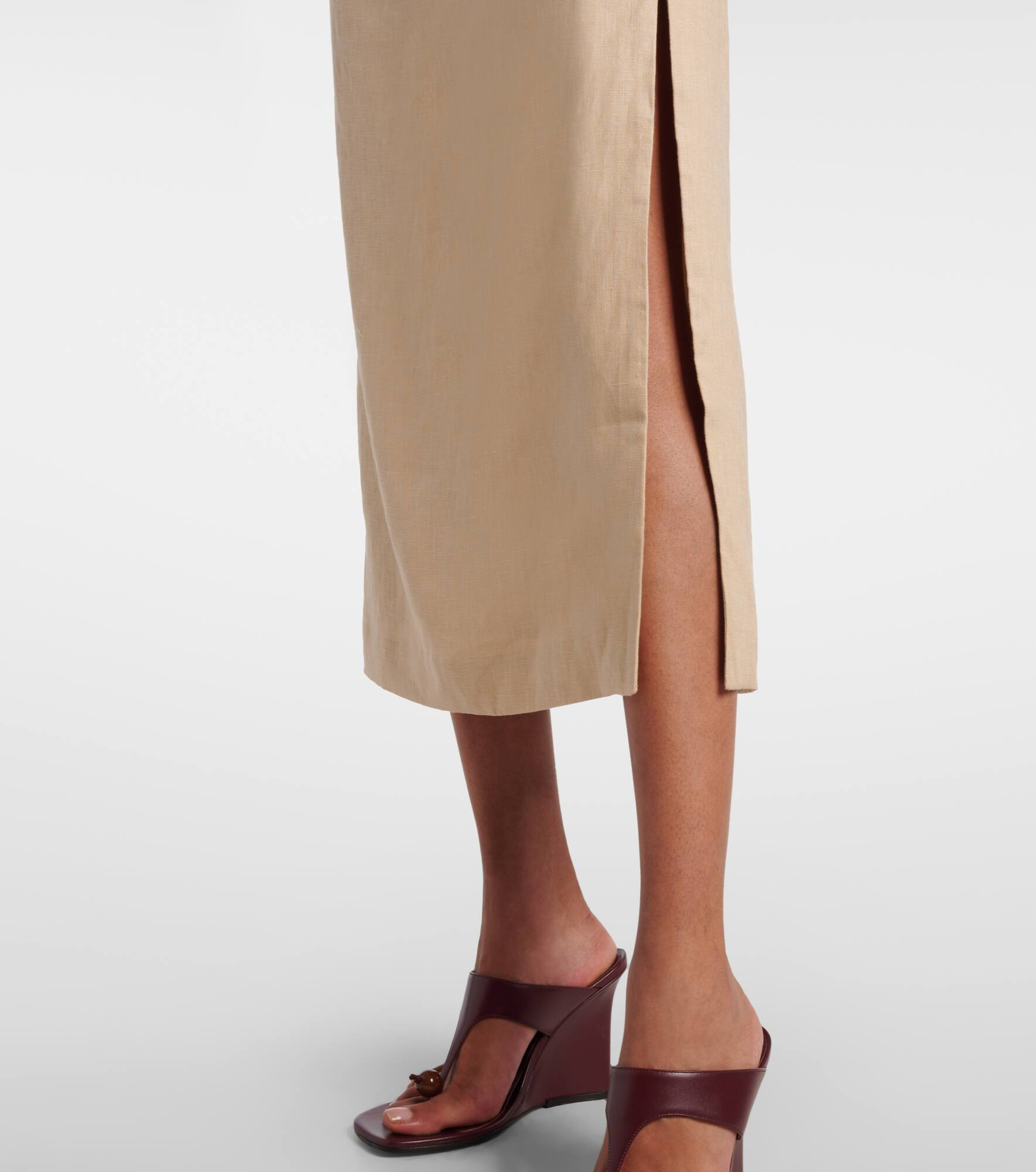 Moretti cutout linen midi dress - 5