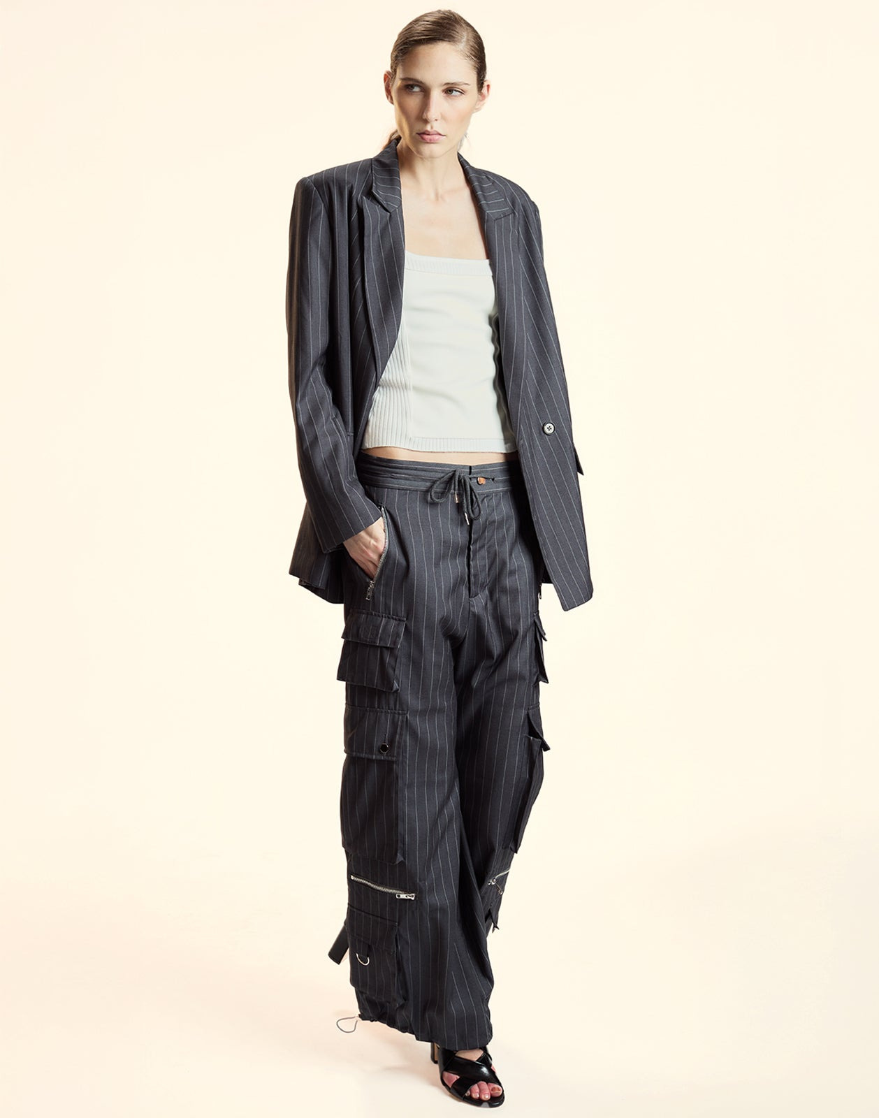 Pinstripe Cargo Pants - 3