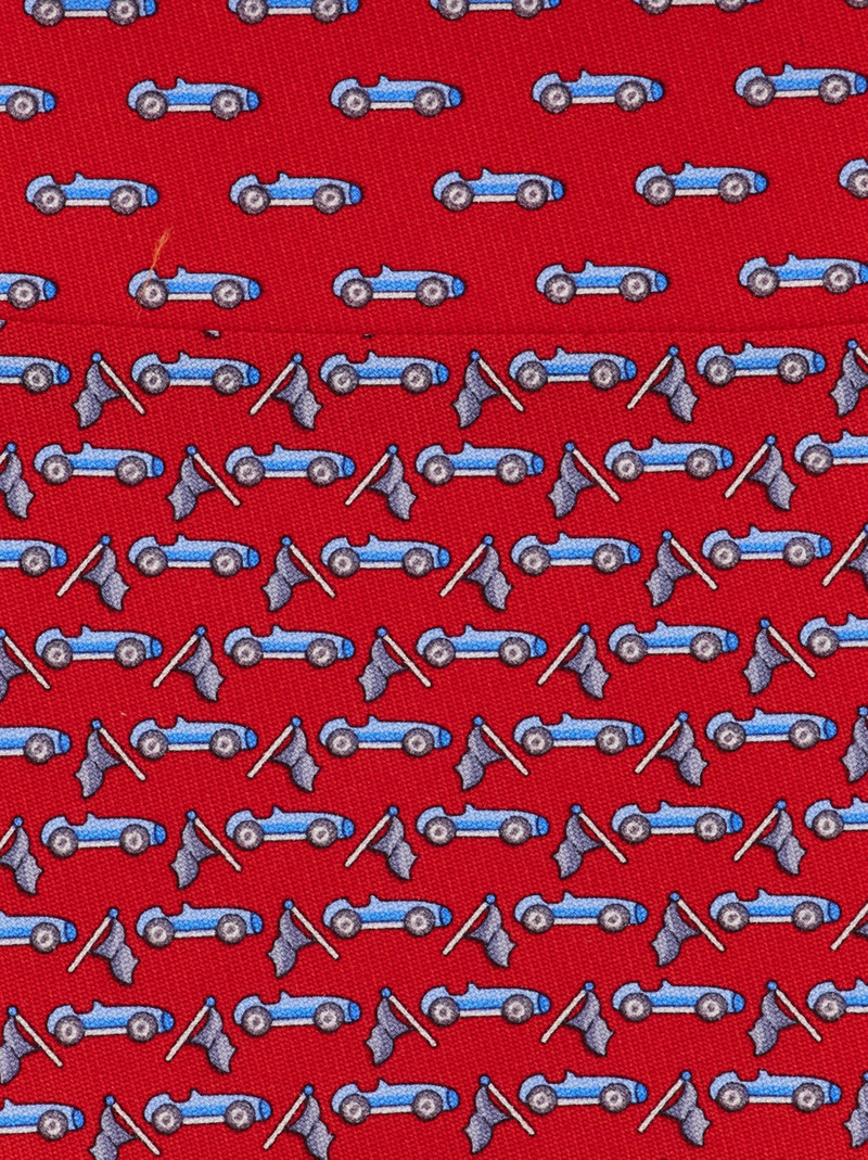 FERRAGAMO Race print silk tie outlook
