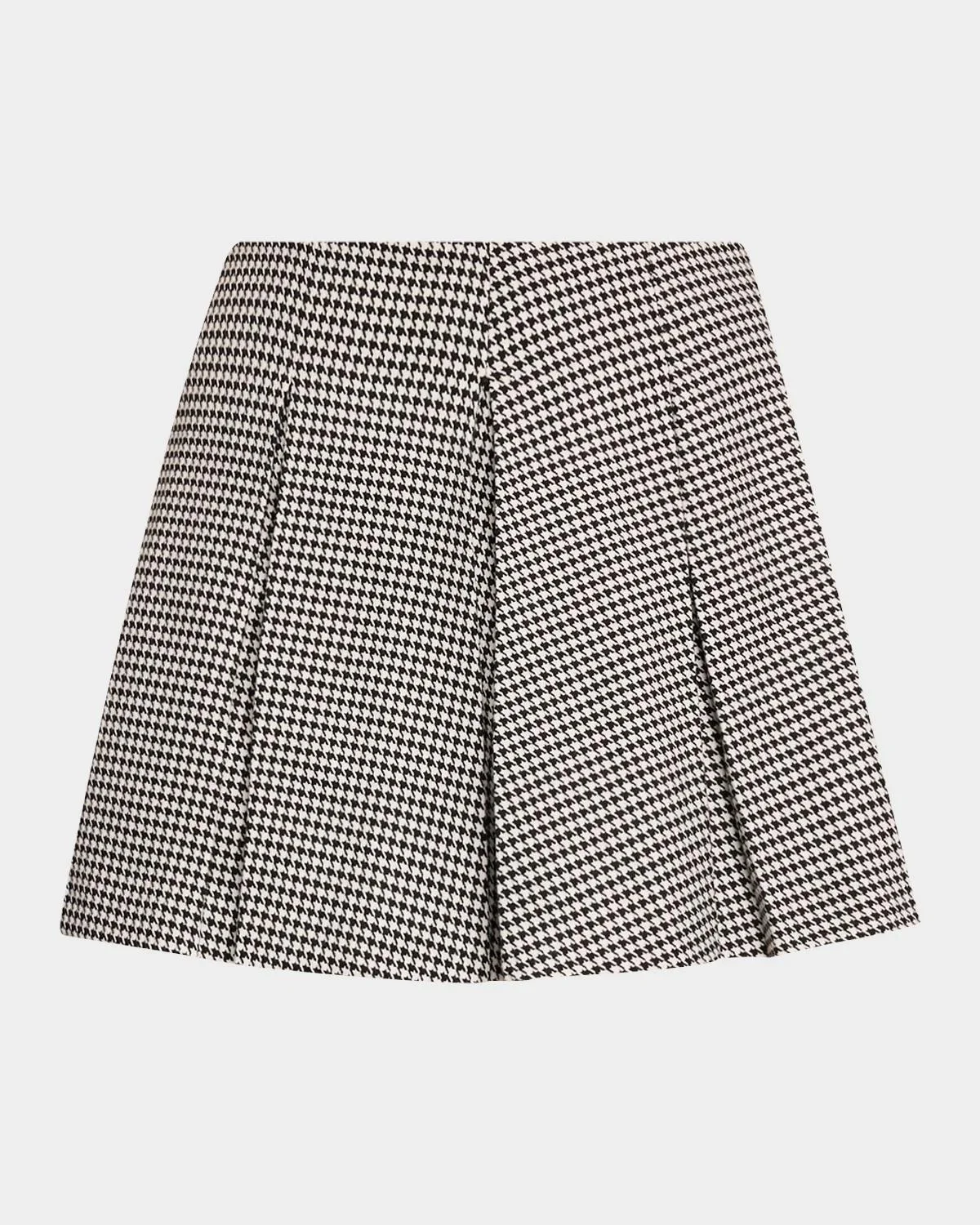 Emilie Houndstooth Pleated Mini Skirt - 1