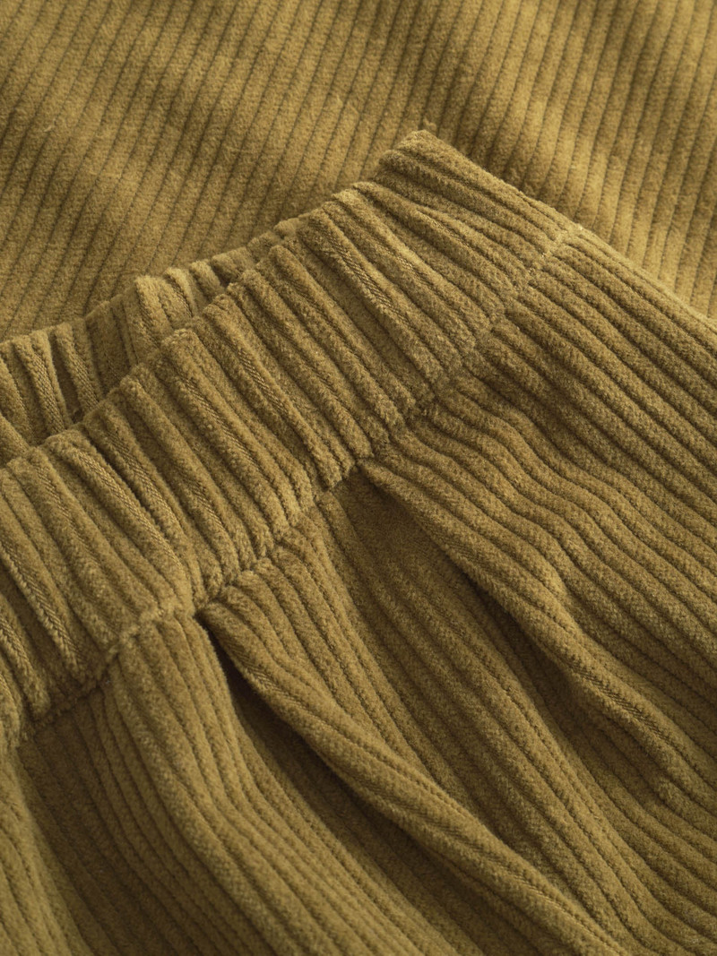 CORDUROY WIDE PANTS - OLIVE 3