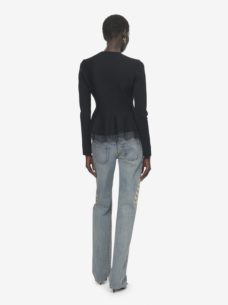 Lace Trim Peplum Cardigan 4