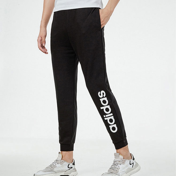 Men's adidas neo Ce Logo Tp Athletics Printing Knit Bundle Feet Sports Pants/Trousers/Joggers Autumn - 4