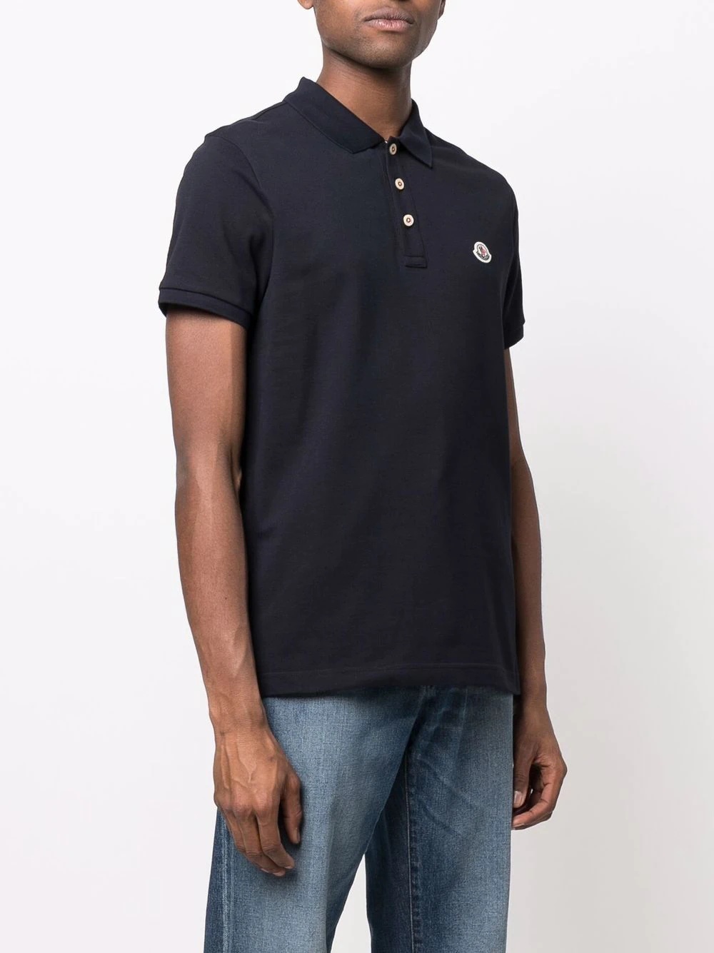 chest logo-patch polo shirt - 3