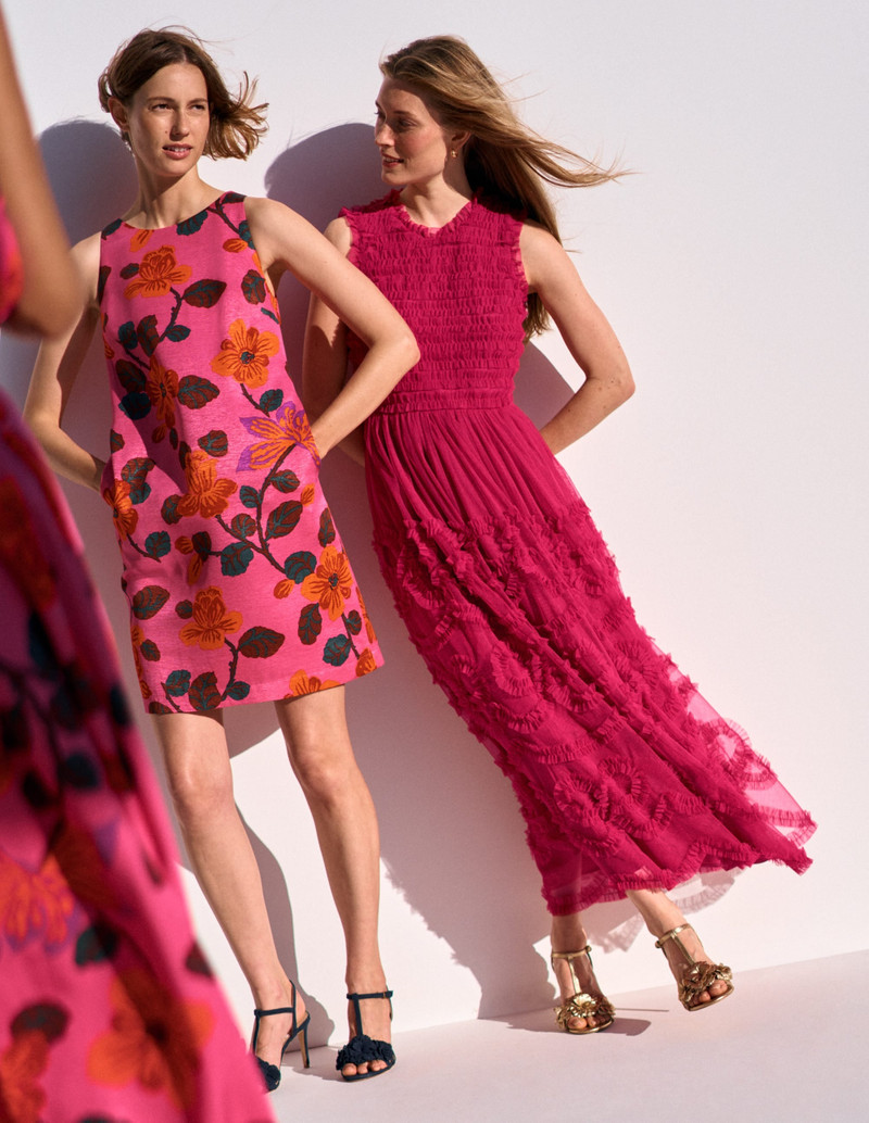 Tulle Bow Party Dress-Vibrant Pink 7