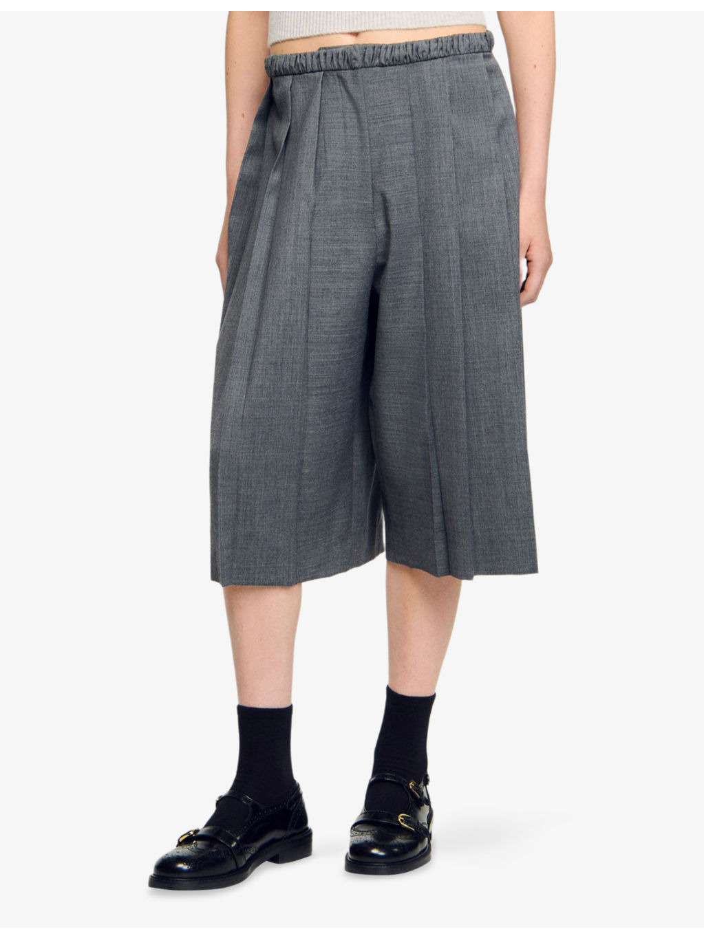 Pleated Elasticated-Waistband Stretch-Woven Shorts - 3