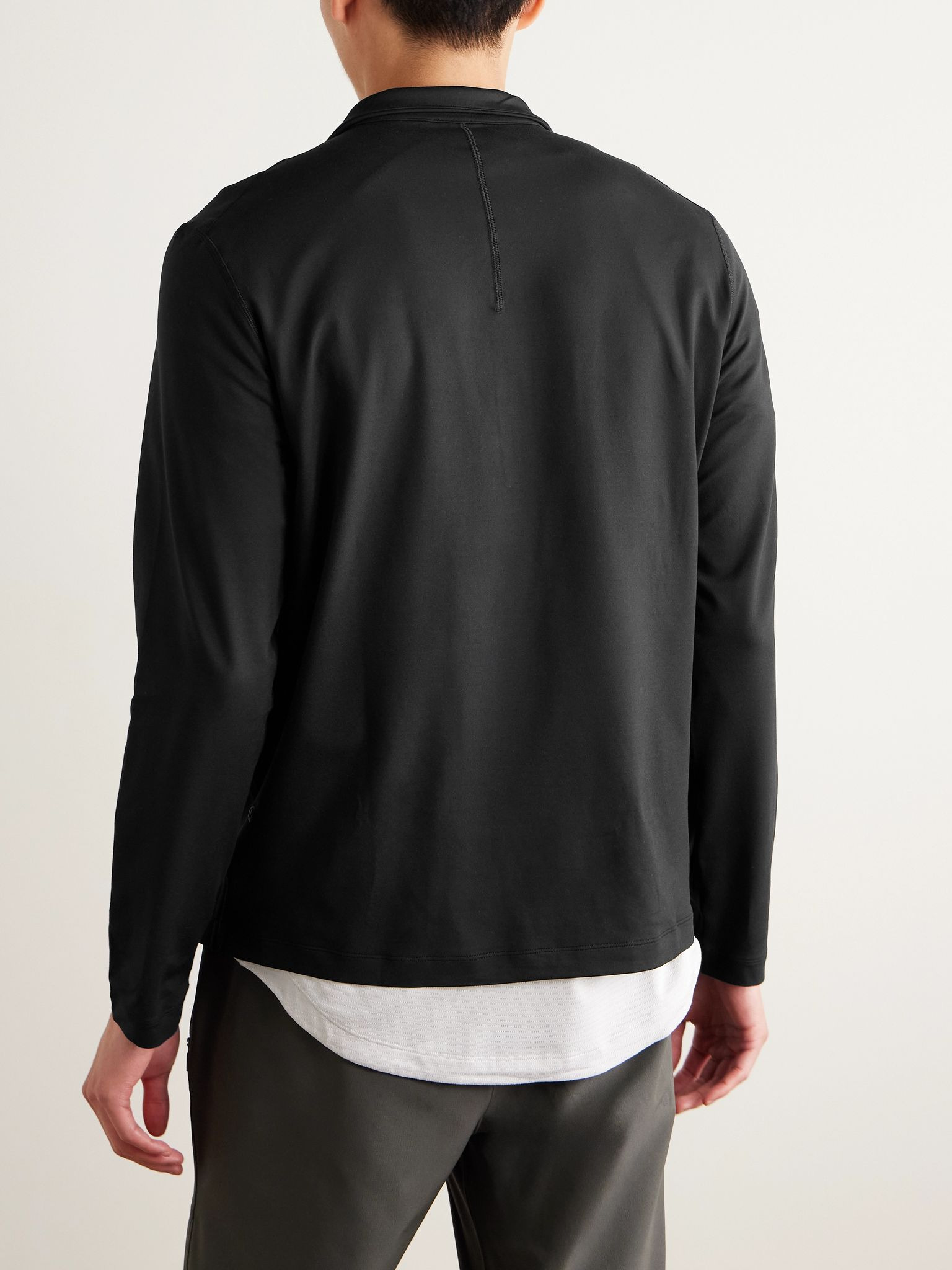 Stretch Recycled-Jersey Half-Zip Sweatshirt Black - 3