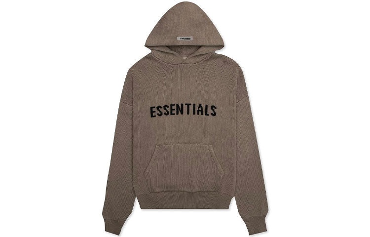 Fear of God Essentials FW20 Knit Logo Hoodie 'Taupe' FOG-FW20-366 - 2