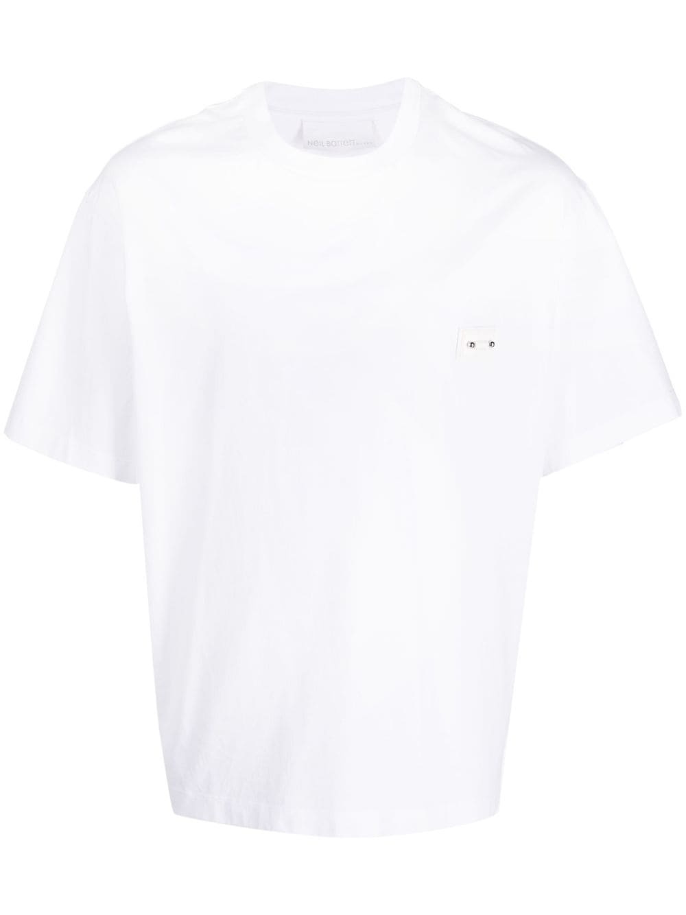 pierced-appliqué cotton T-shirt - 1