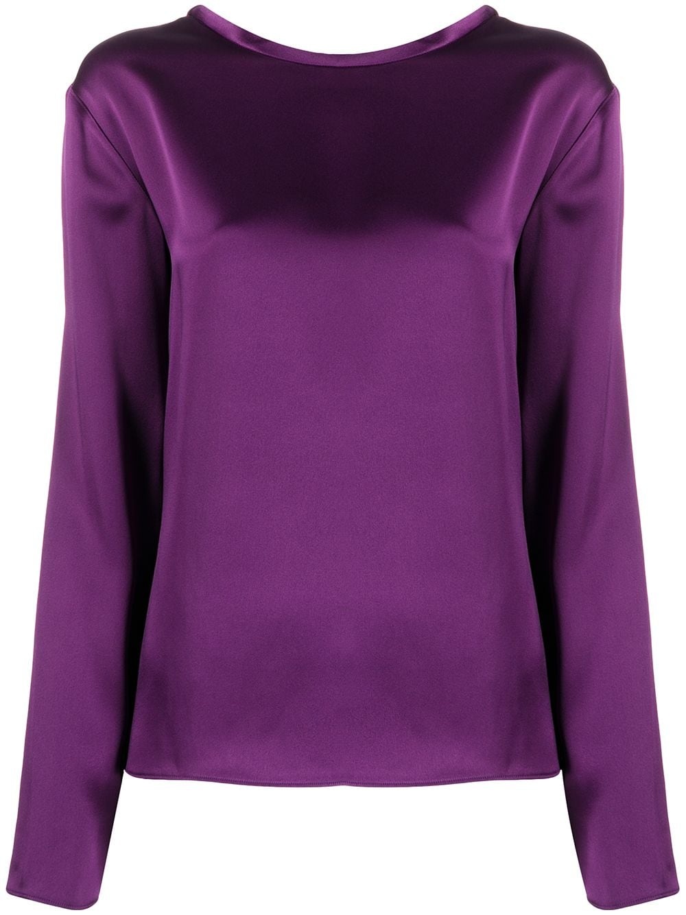 long-sleeve satin blouse - 1