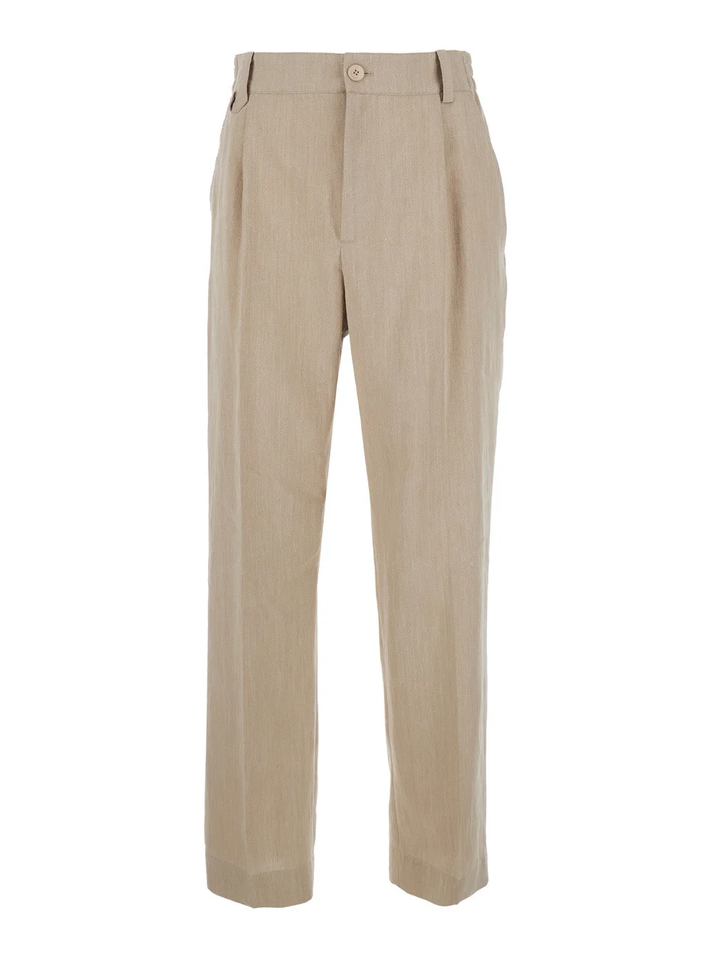 Jacquemus Men Pants 'Le Pantalon Croisiere' Beige With Elasticated Waist And Side Pockets In Linen F - 1
