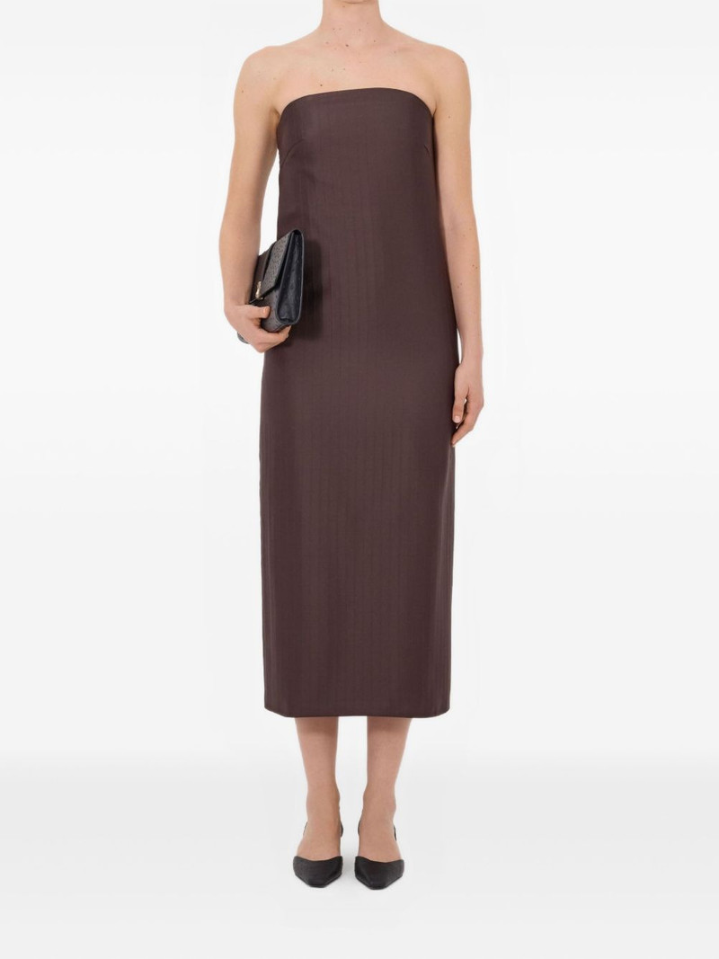 Loulou de Saison Giulia striped bustier midi dress outlook