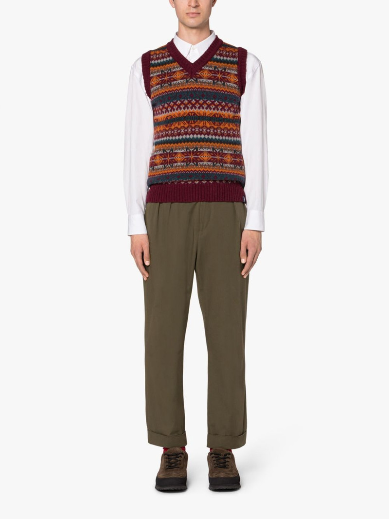 Mackintosh BURN TANK BORDEAUX MIX WOOL FAIR ISLE VEST outlook