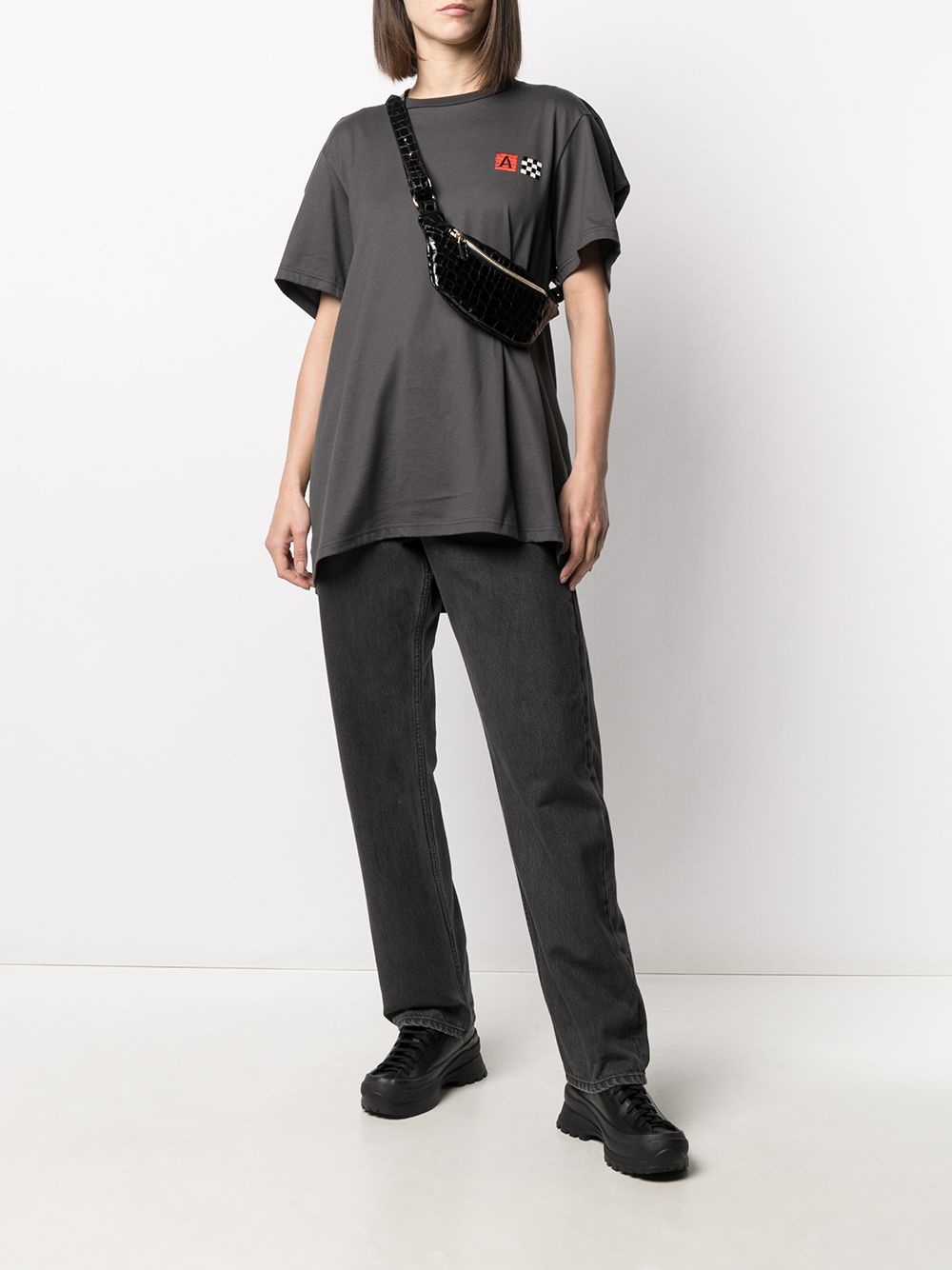 folded-edge crew-neck T-shirt - 2