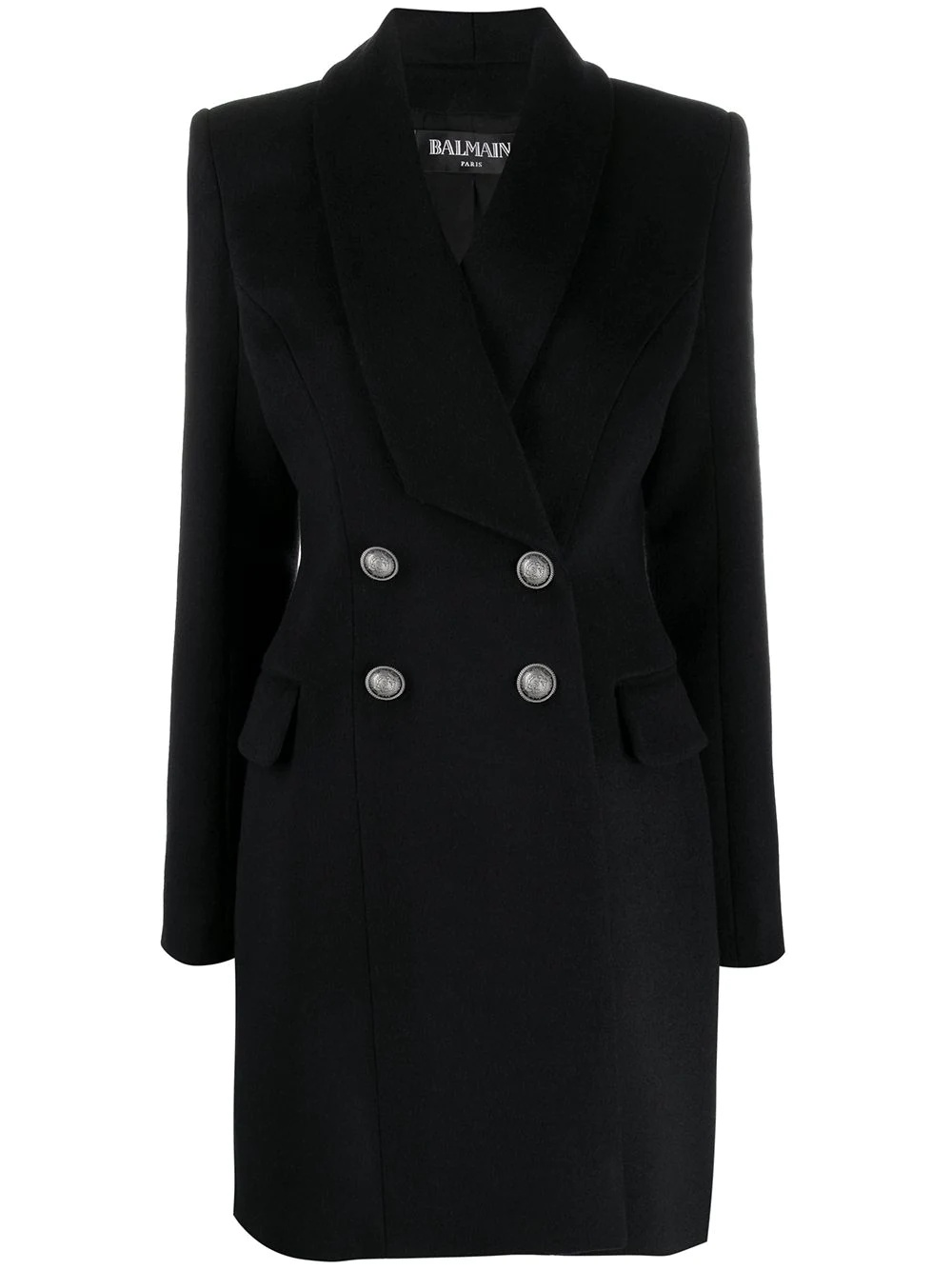 double breasted tailored coat - 1