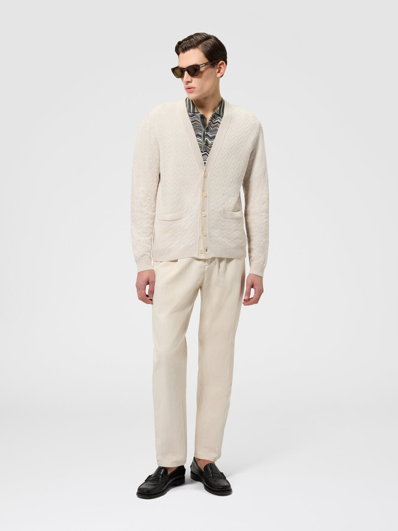 Missoni Wool and cotton chevron cardigan with pockets outlook