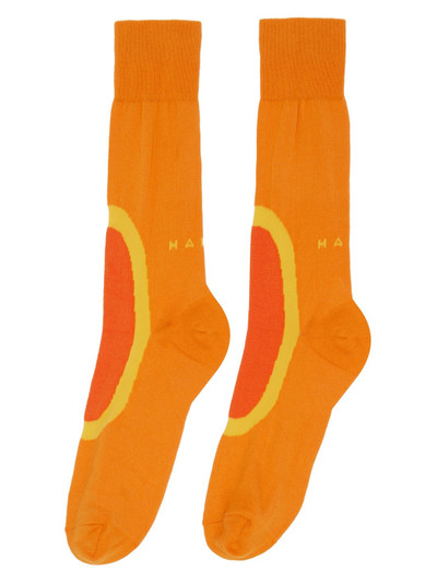 Marni Orange Jacquard Socks outlook