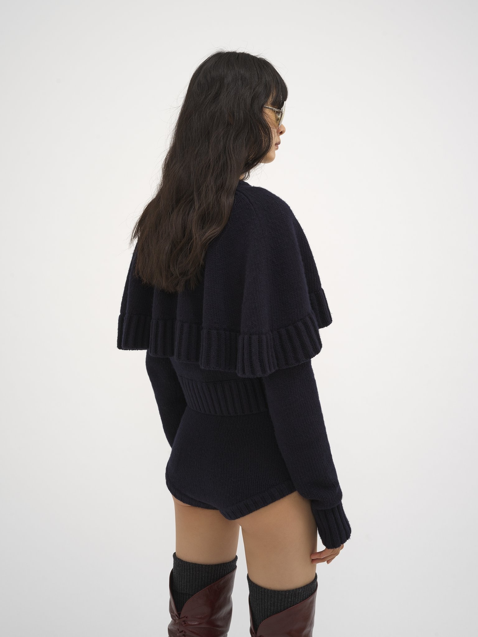 CAPE CARDIGAN IN WOOL & CASHMERE - 5